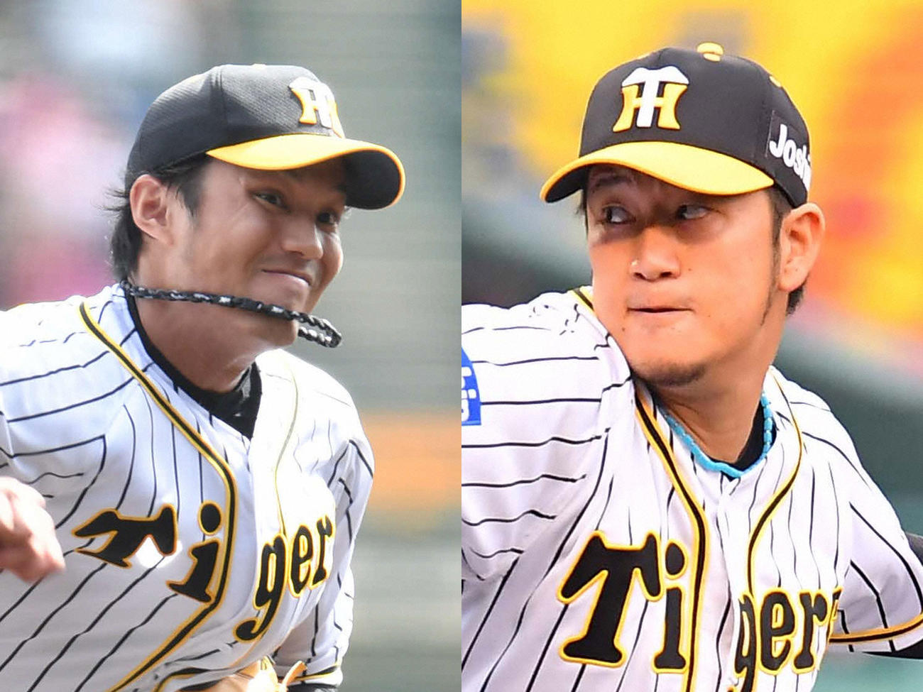 阪神藤浪（左）と岩貞
