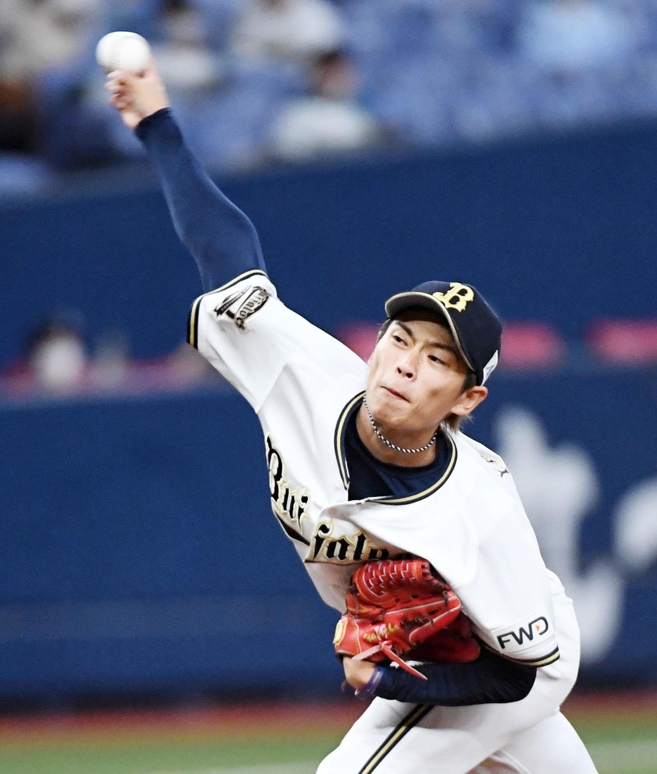 オリックス対日本ハム　オリックス先発の山岡（撮影・前岡正明）