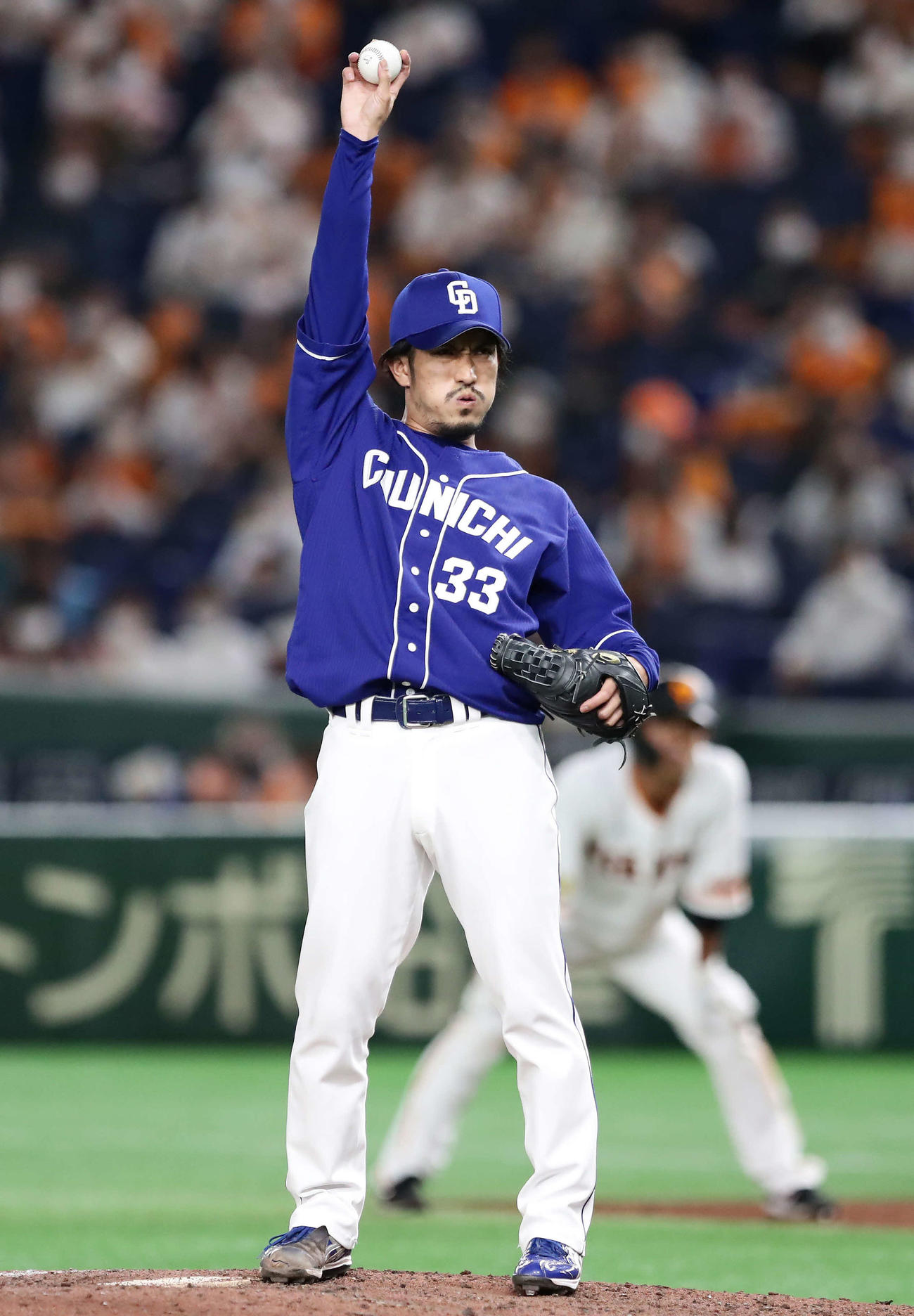 巨人対中日　中日2人目祖父江大輔（撮影・丹羽敏通）