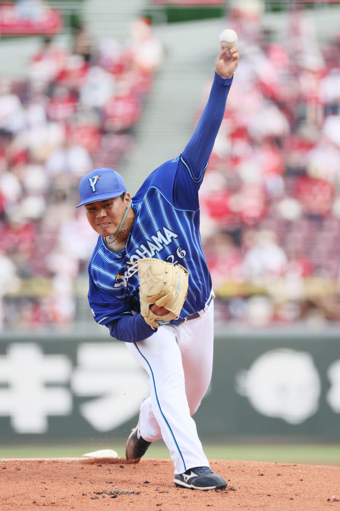 広島対DeNA　DeNA先発の浜口（撮影・加藤孝規）