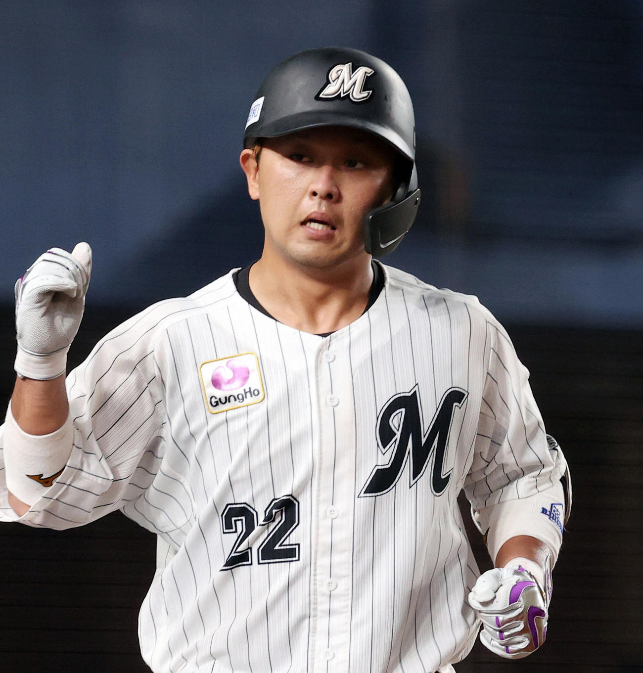 ロッテ田村龍弘（2020年8月13日撮影）