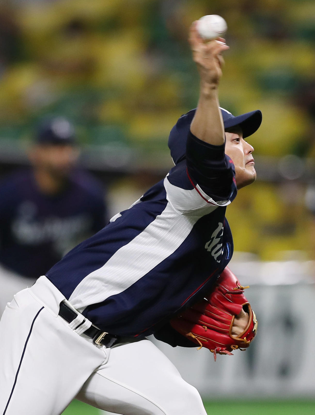 9月13日のソフトバンク対西武　3勝目を挙げた松本（撮影・前田充）