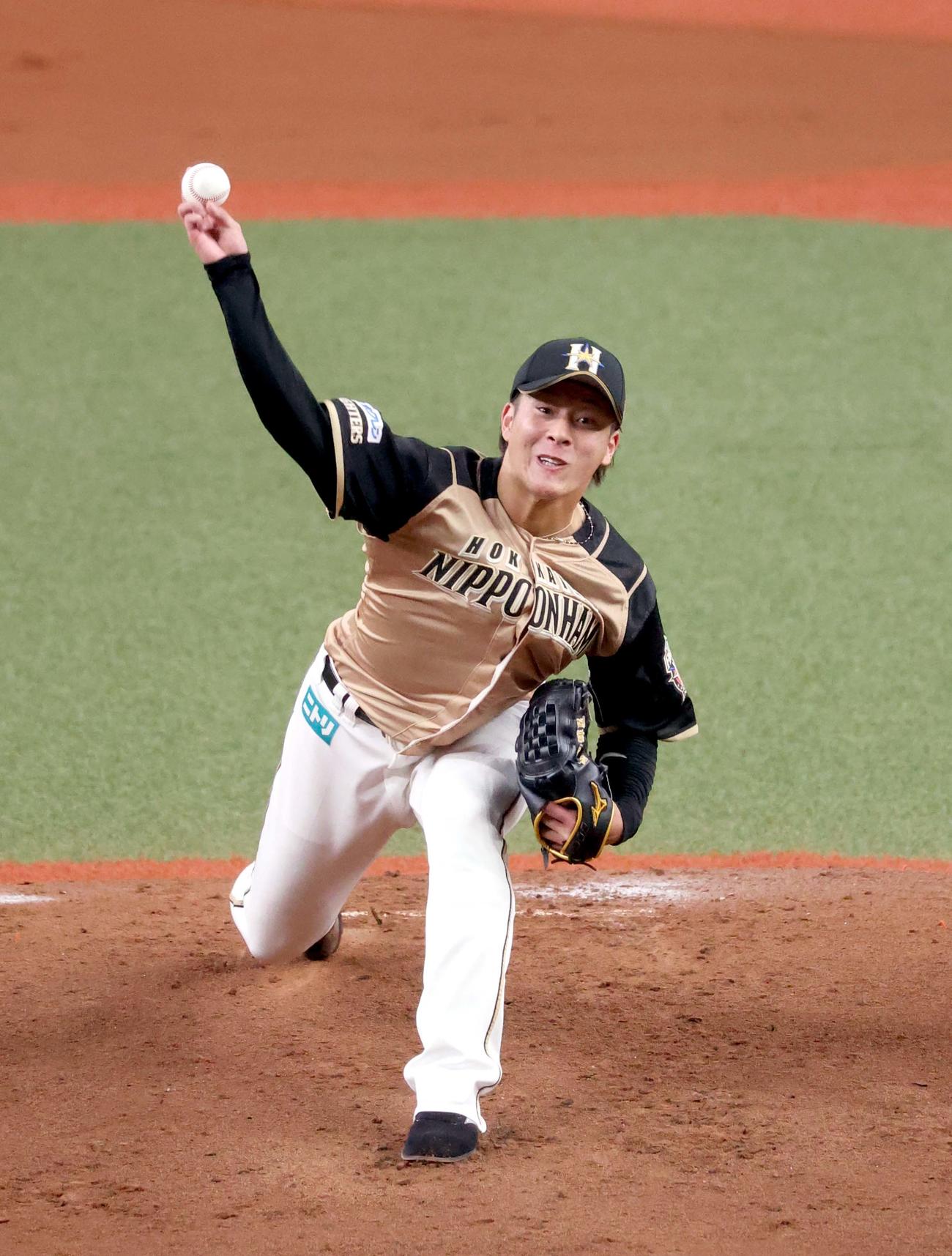 オリックス対日本ハム　日本ハム先発の吉田輝（撮影・佐藤翔太）