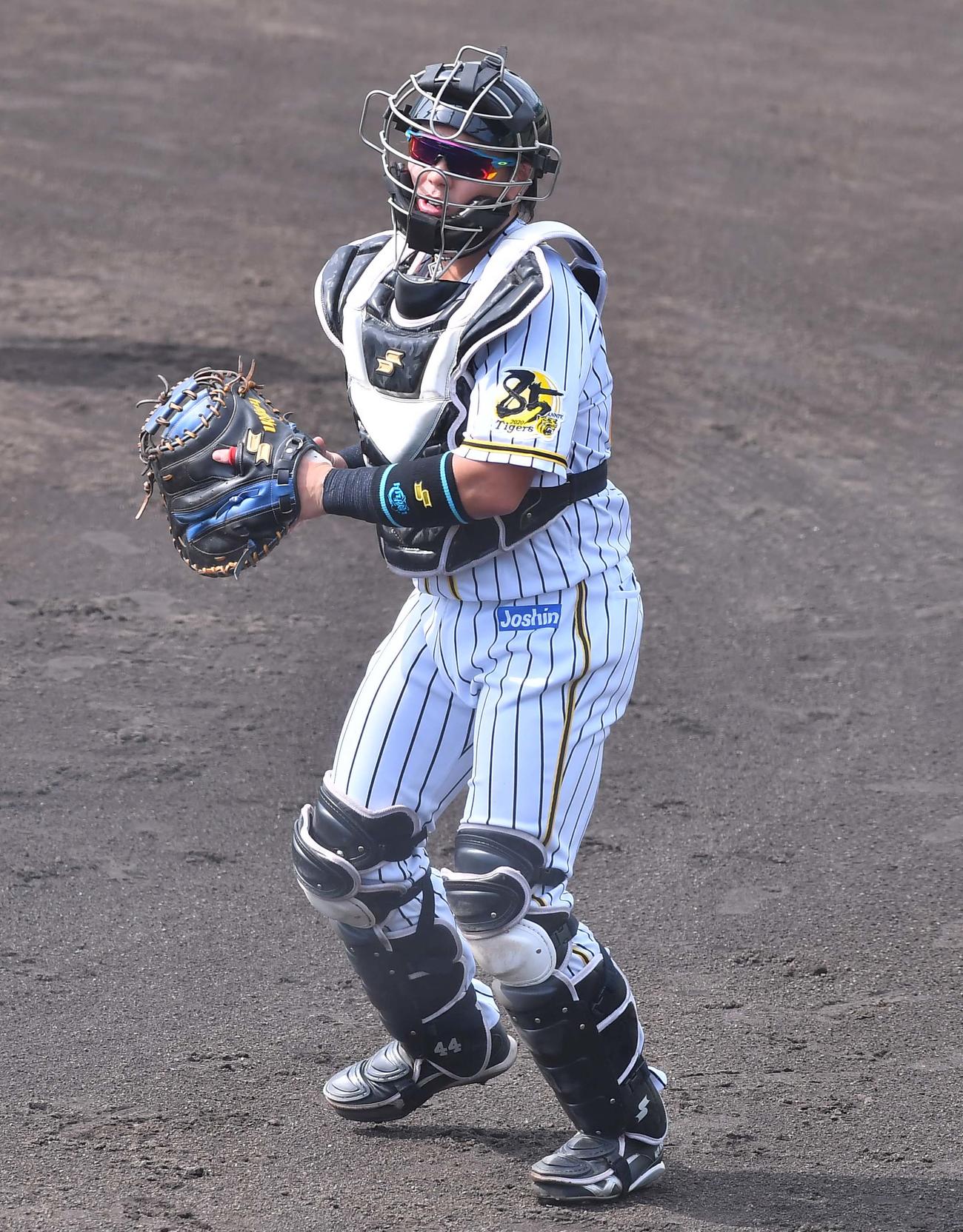 打順3番、捕手で先発出場した梅野隆太郎（撮影・上田博志）