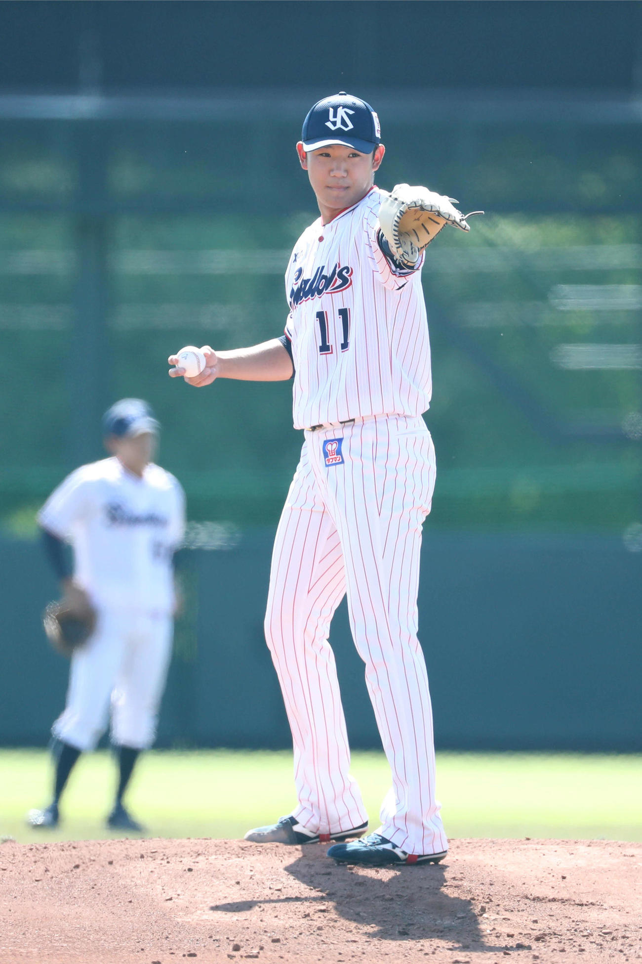 2軍のBCリーグ選抜戦に先発して1回を投げたヤクルト奥川（球団提供）