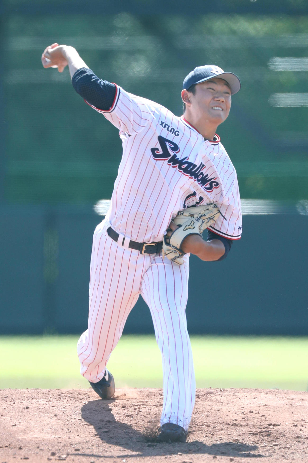 2軍のBCリーグ選抜戦に先発して1回を投げたヤクルト奥川（球団提供）
