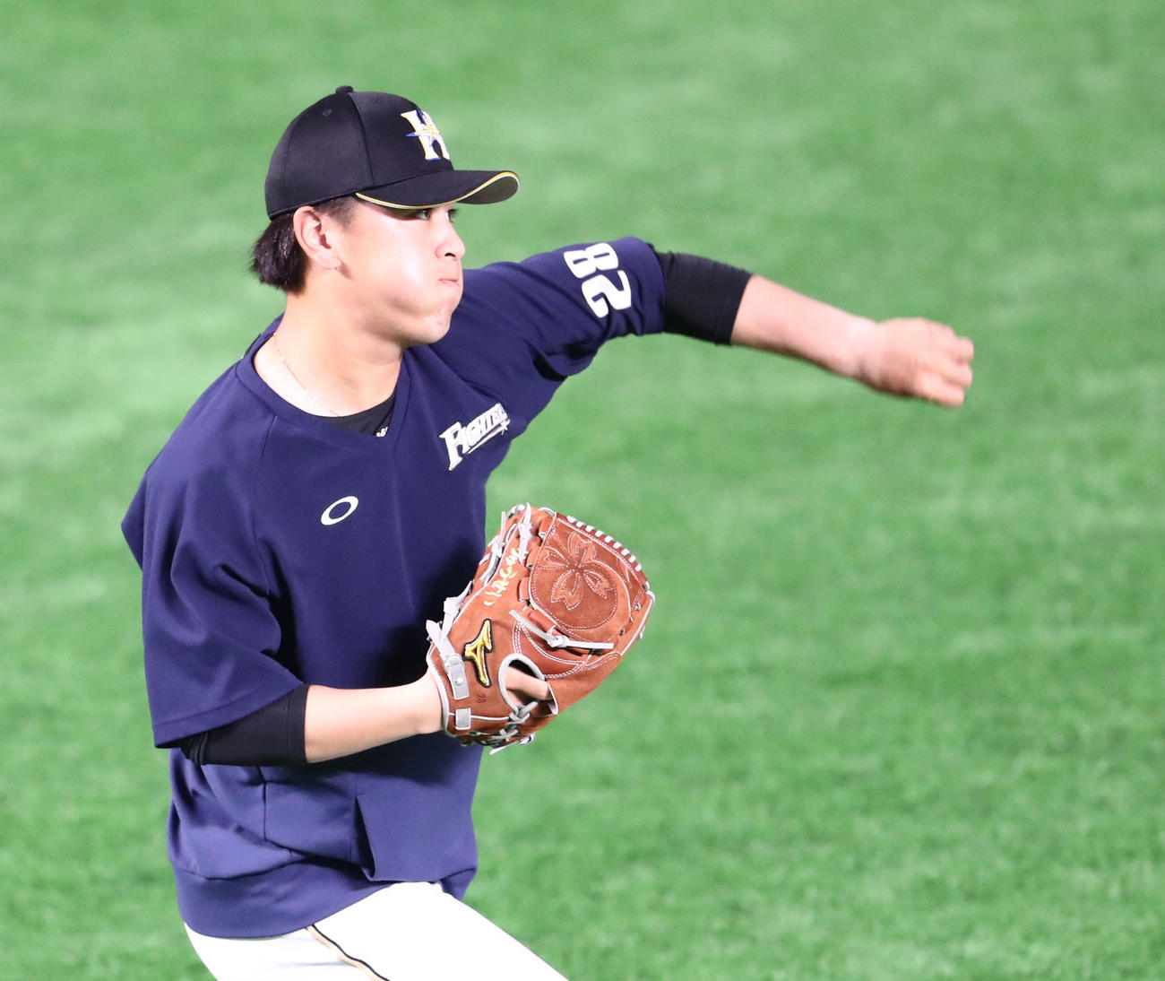4日ソフトバンク戦で先発予定の河野竜生（撮影・梅根麻紀）