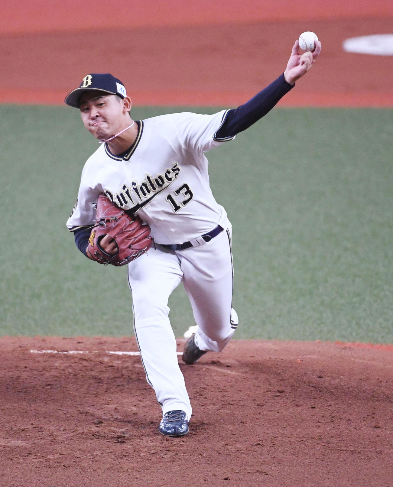 オリックス対楽天　オリックス先発の宮城（撮影・前岡正明）