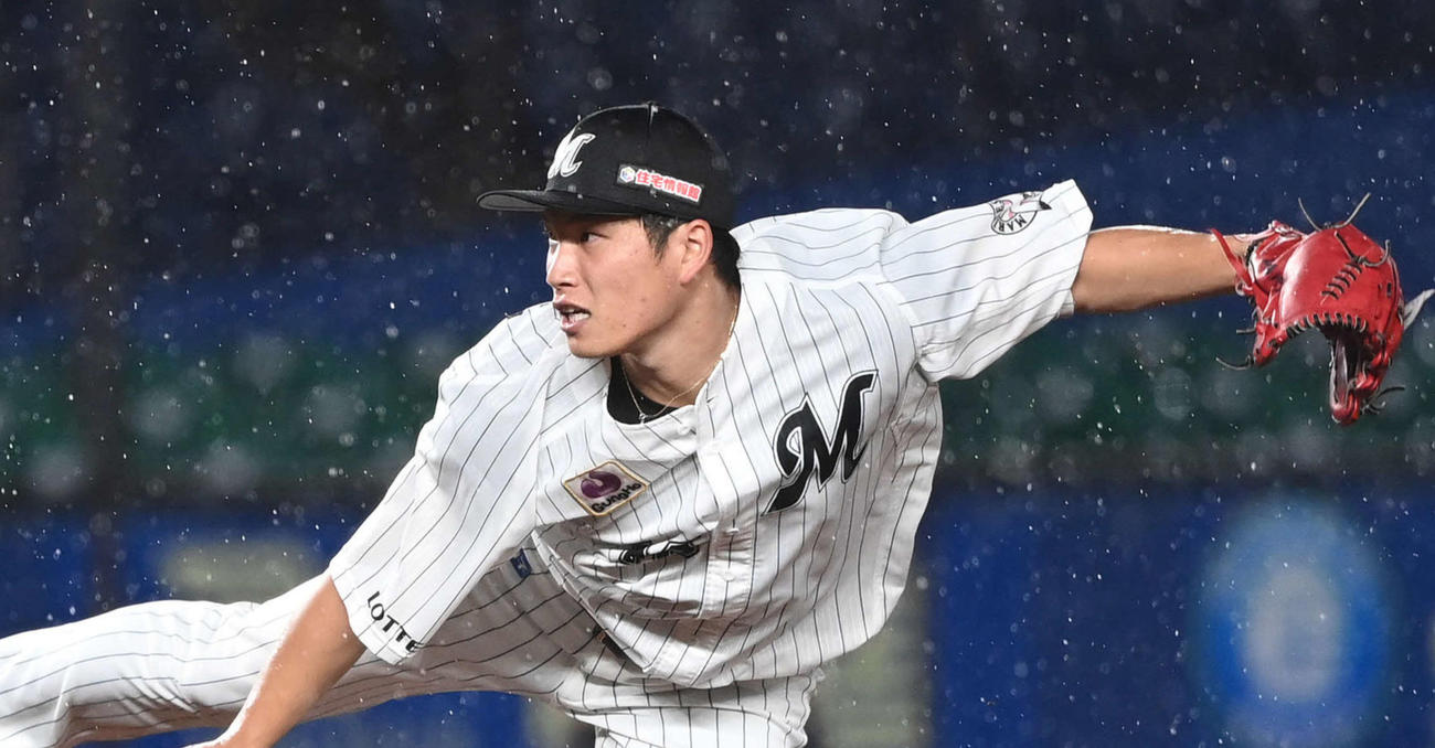 ロッテ岩下大輝（2020年7月9日撮影）