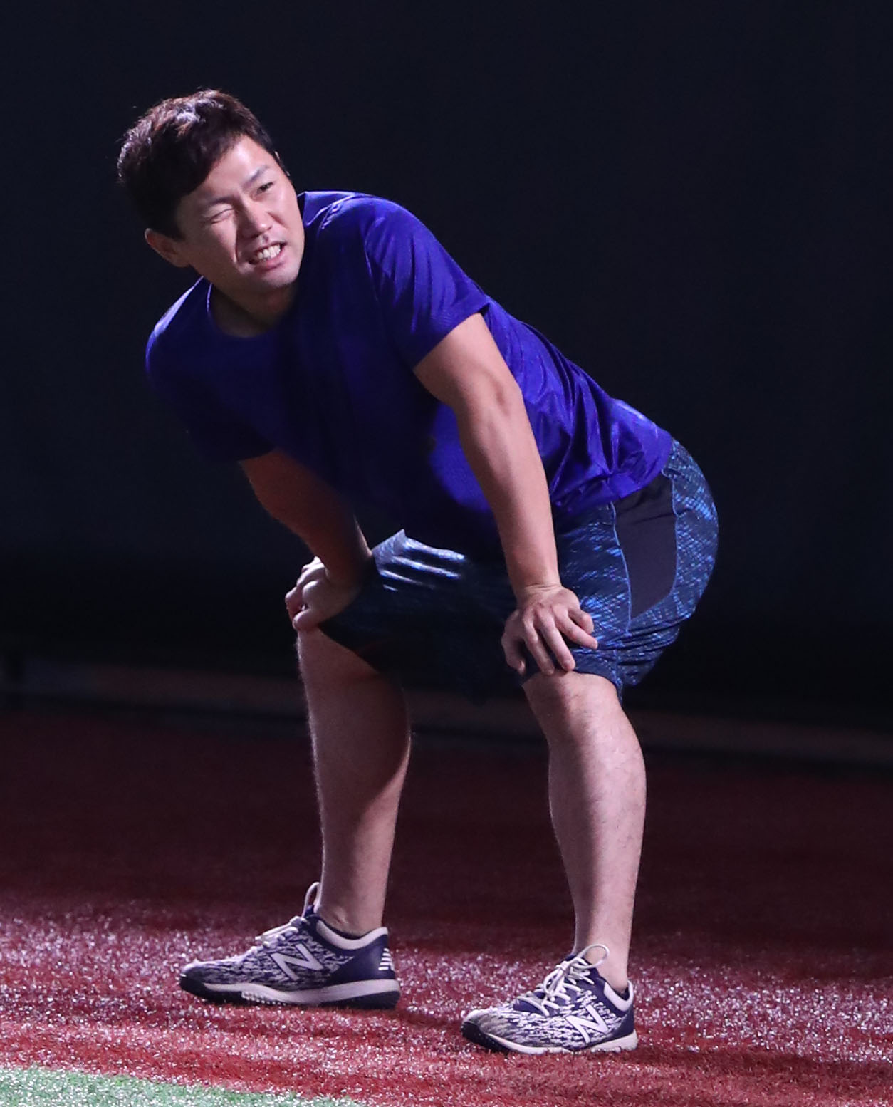 右脚痛の中村晃は休日返上で調整（撮影・梅根麻紀）