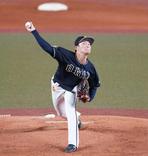 ロッテ対オリックス　オリックス先発の山本（撮影・鈴木みどり）