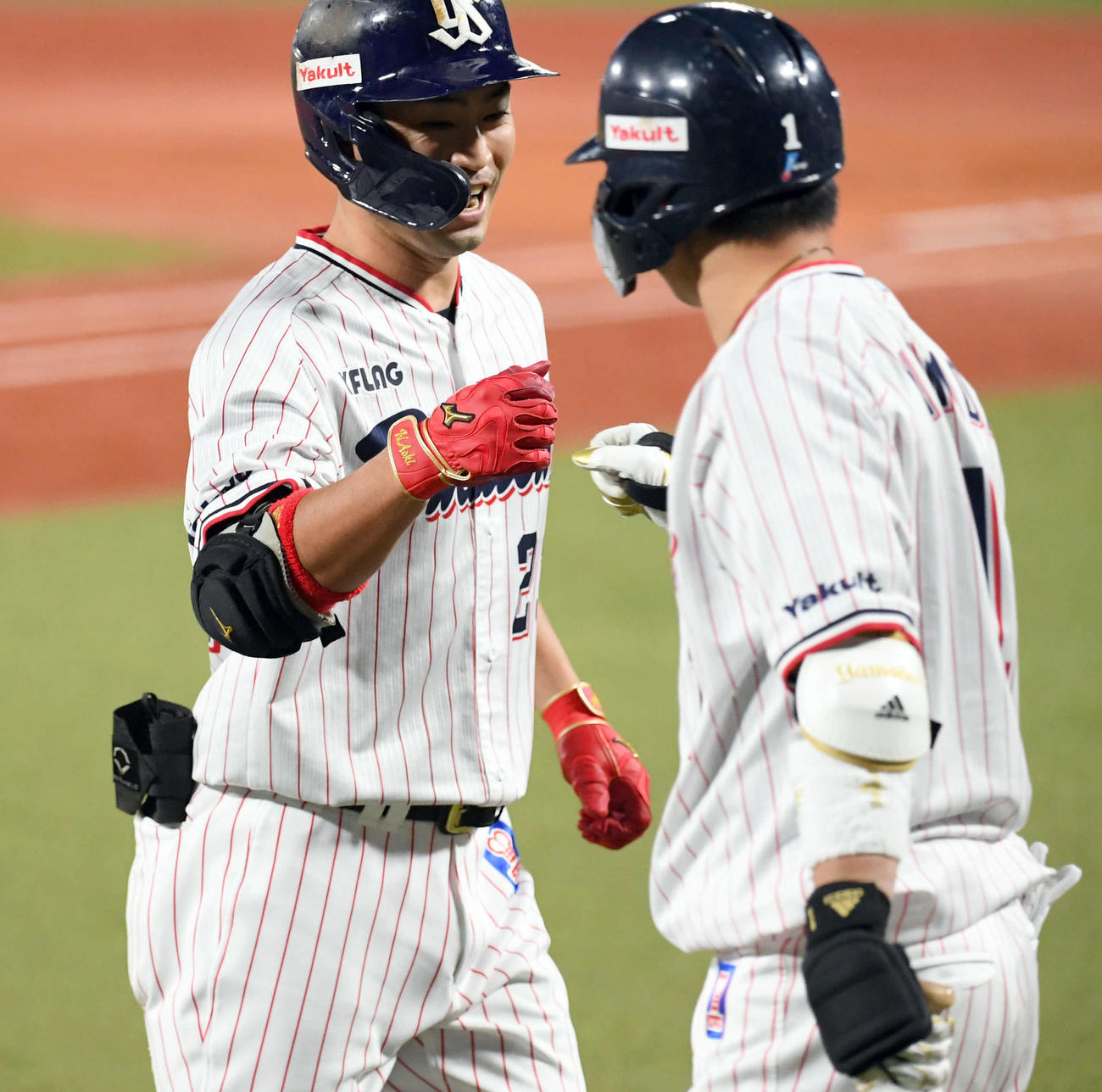 青木宣親と山田哲人（2020年9月20日撮影）