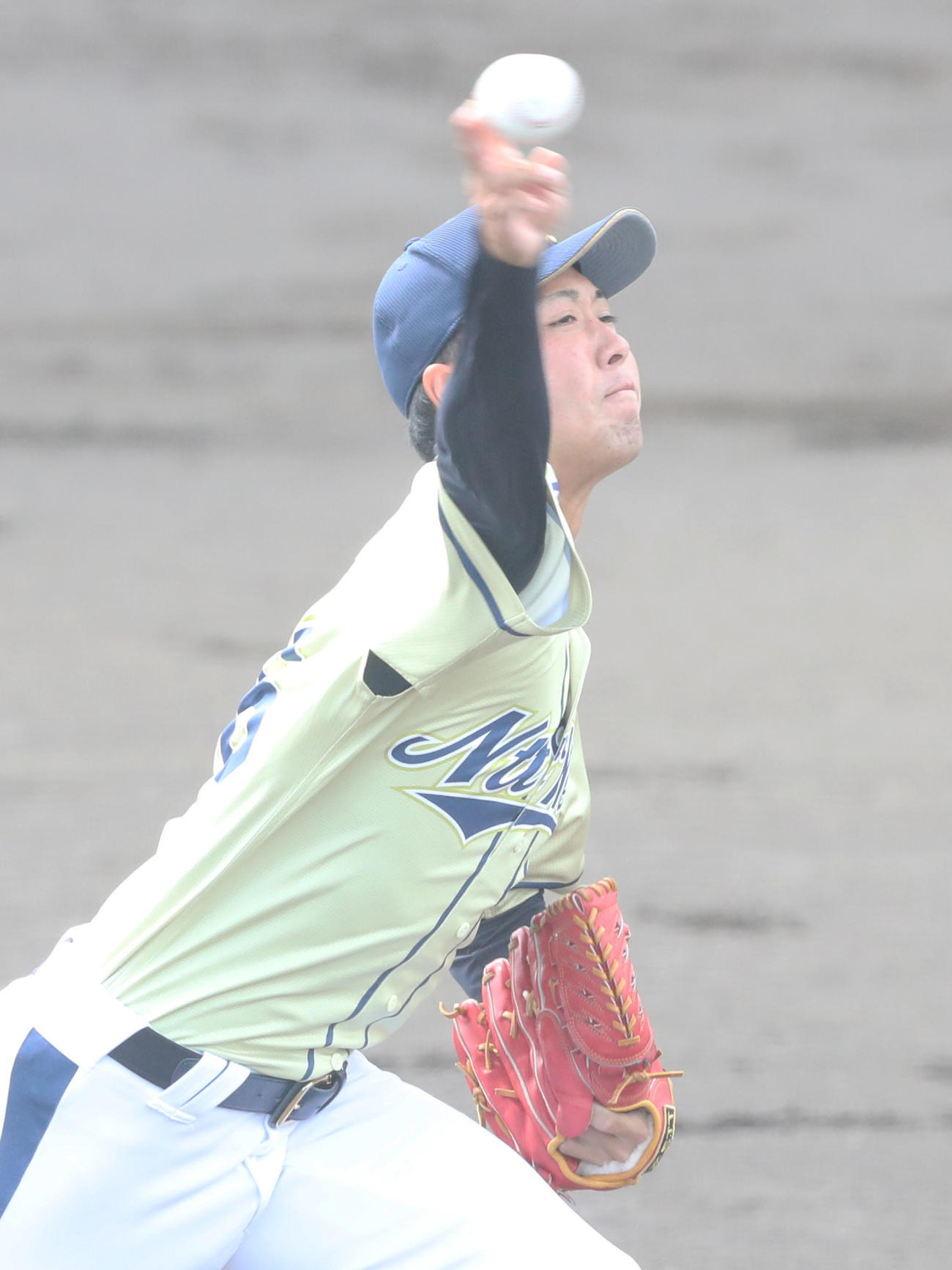 先発し、4回3失点のNTT西日本・大江（代表撮影）
