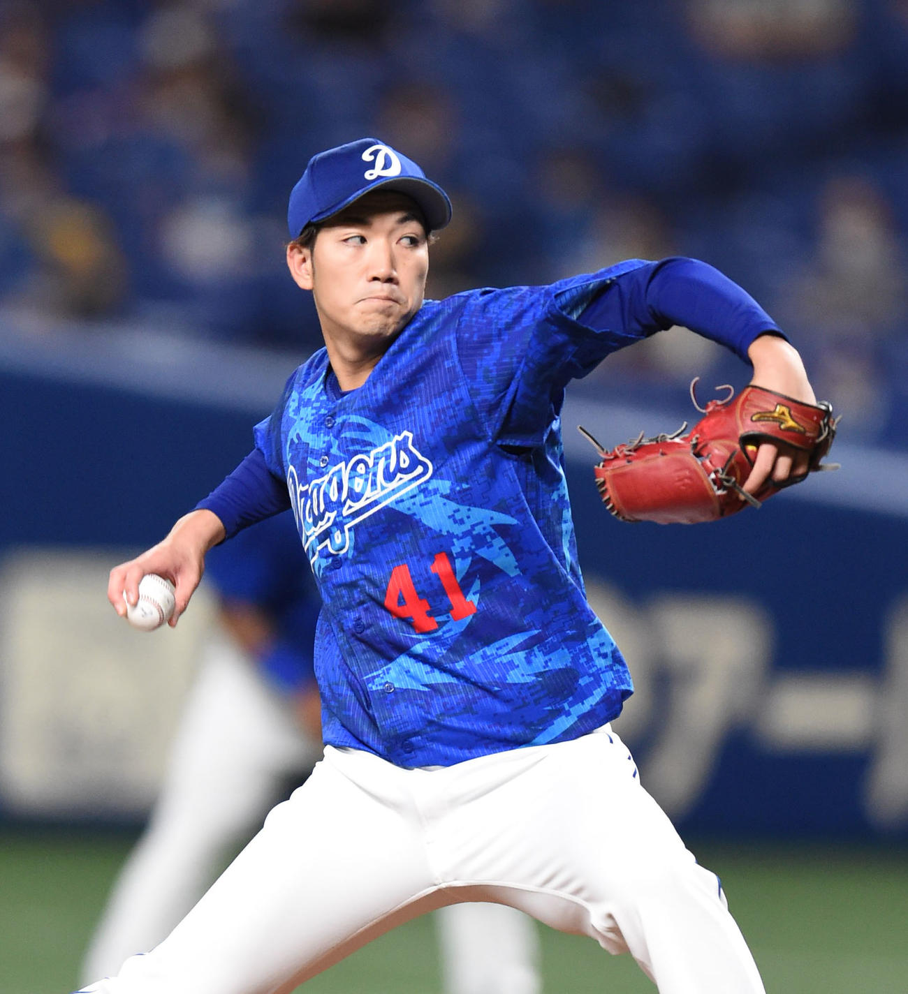 中日対ヤクルト　中日先発の勝野（撮影・森本幸一）
