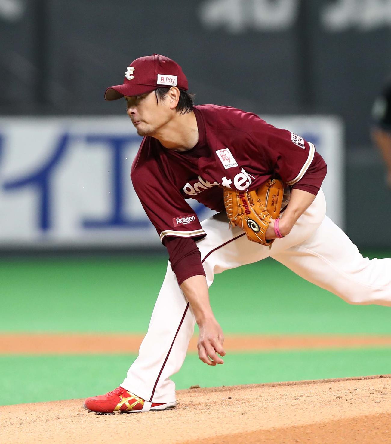 日本ハム対楽天　楽天先発の涌井（撮影・黒川智章）