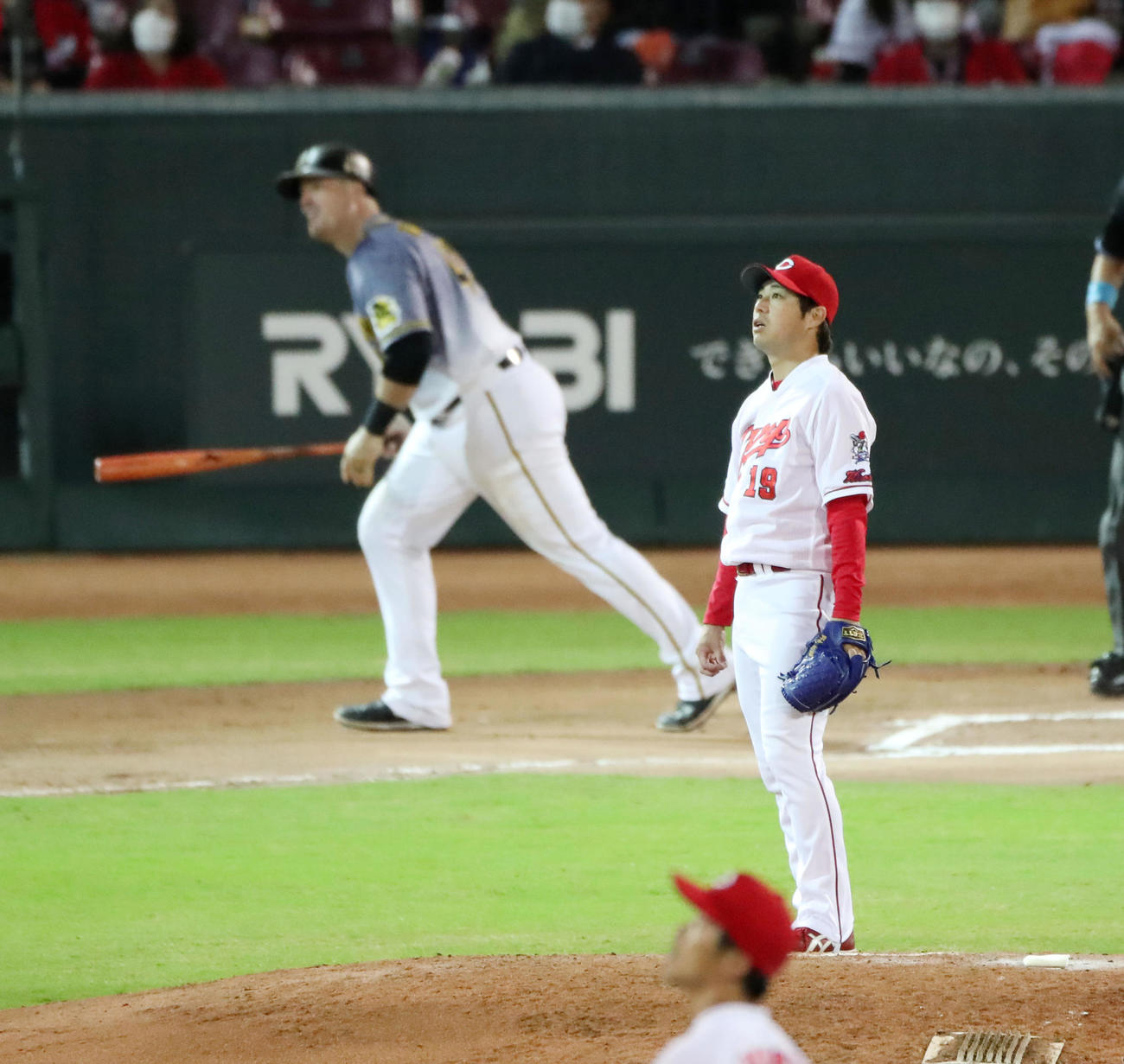 広島対阪神　6回表阪神無死、野村はボーアに右越え本塁打を浴びる（撮影・加藤哉）