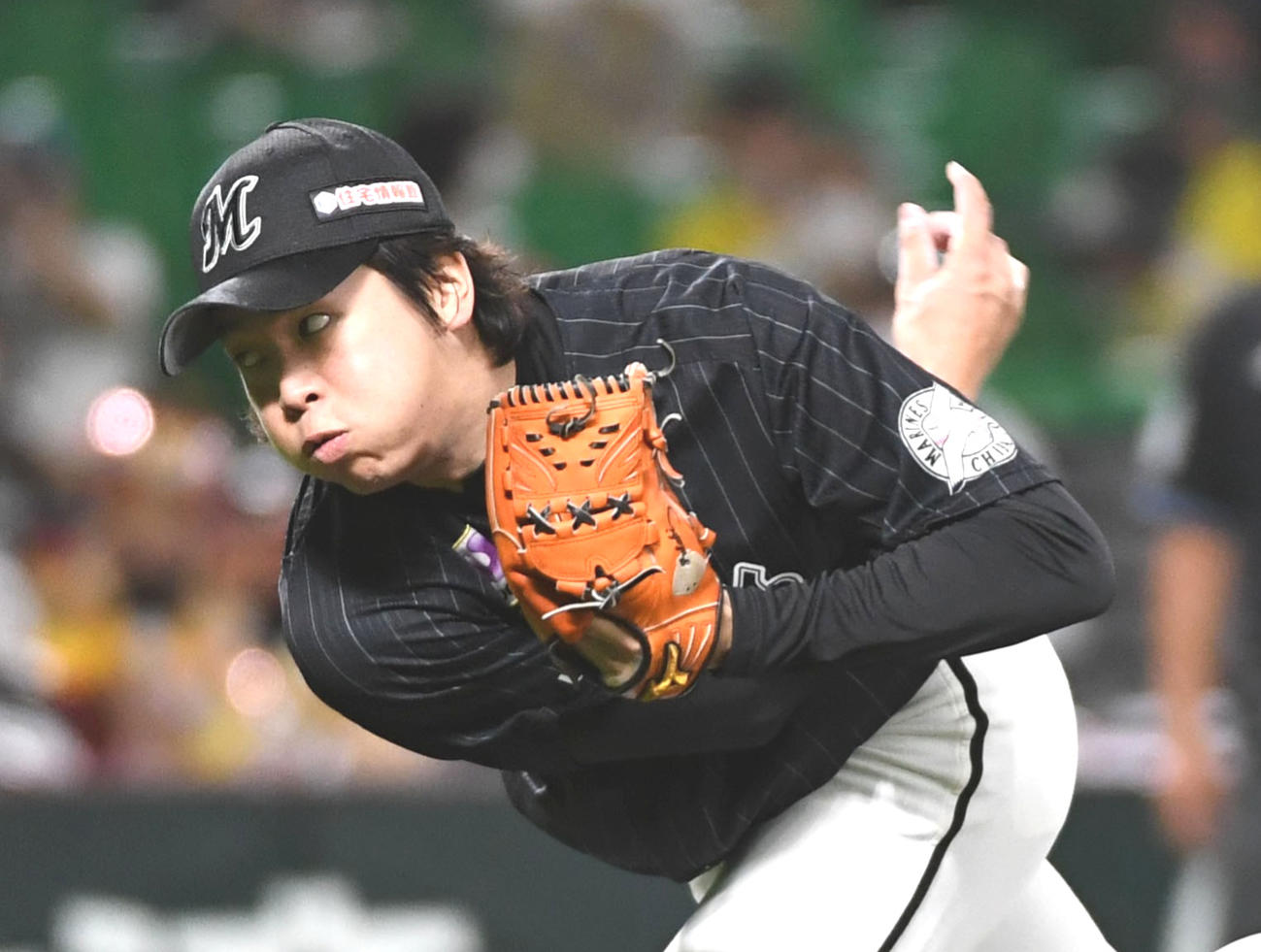 7回を投げ3安打1失点と好投する二木康太（撮影・今浪浩三）