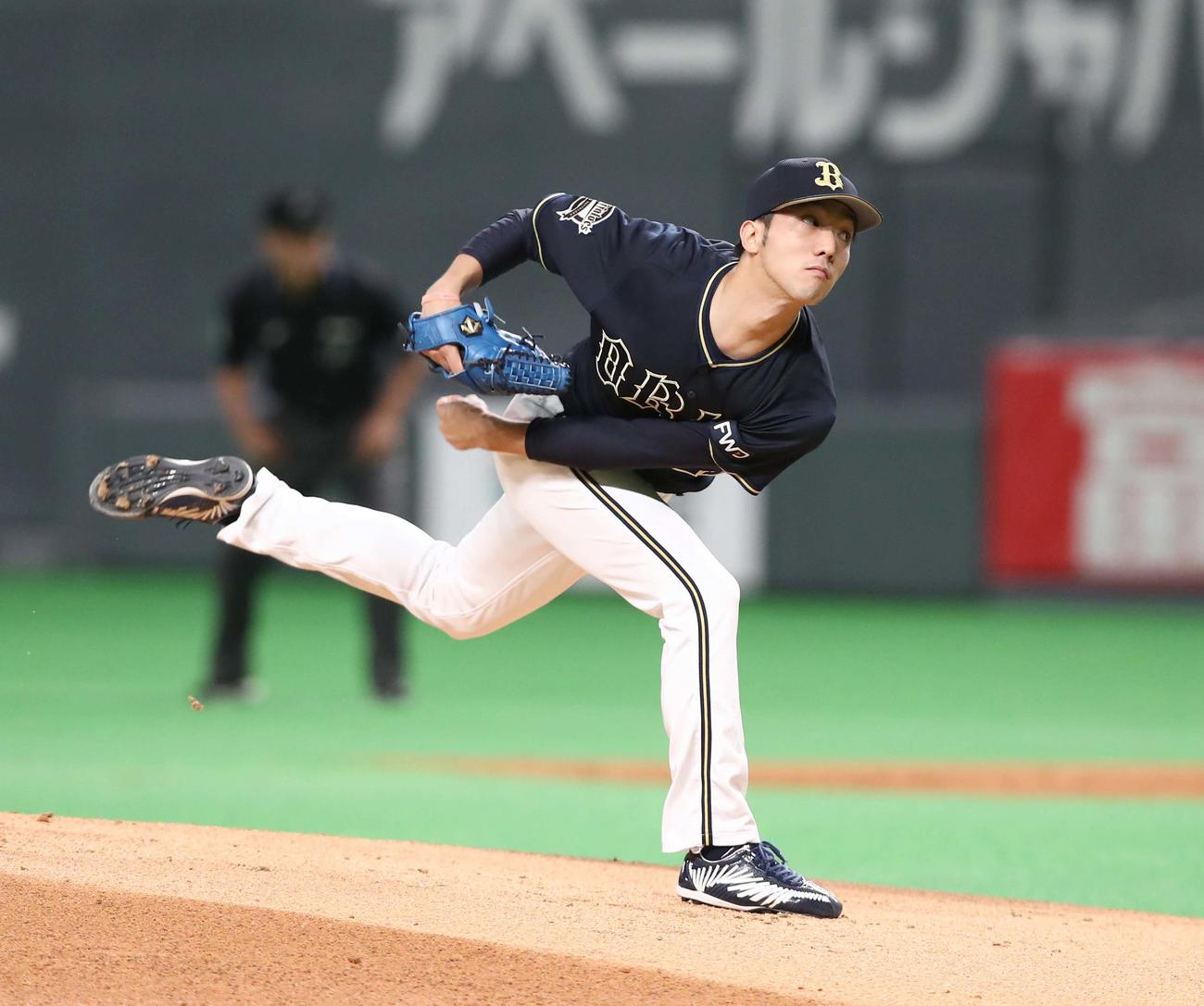 日本ハム対オリックス　オリックス先発の田嶋（撮影・黒川智章）