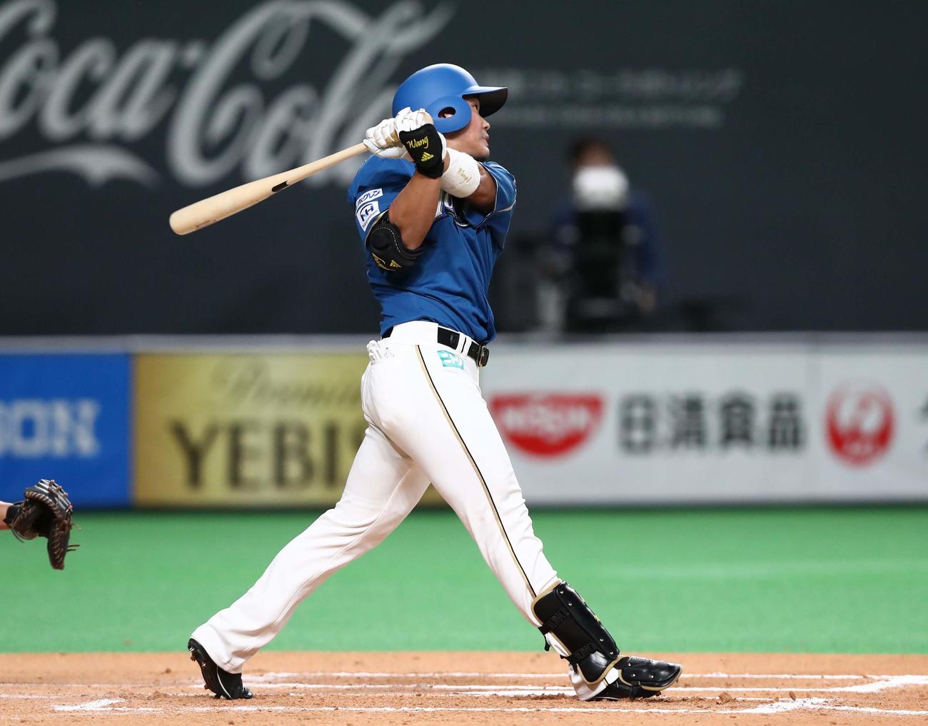 日本ハム王柏融（10月7日撮影）