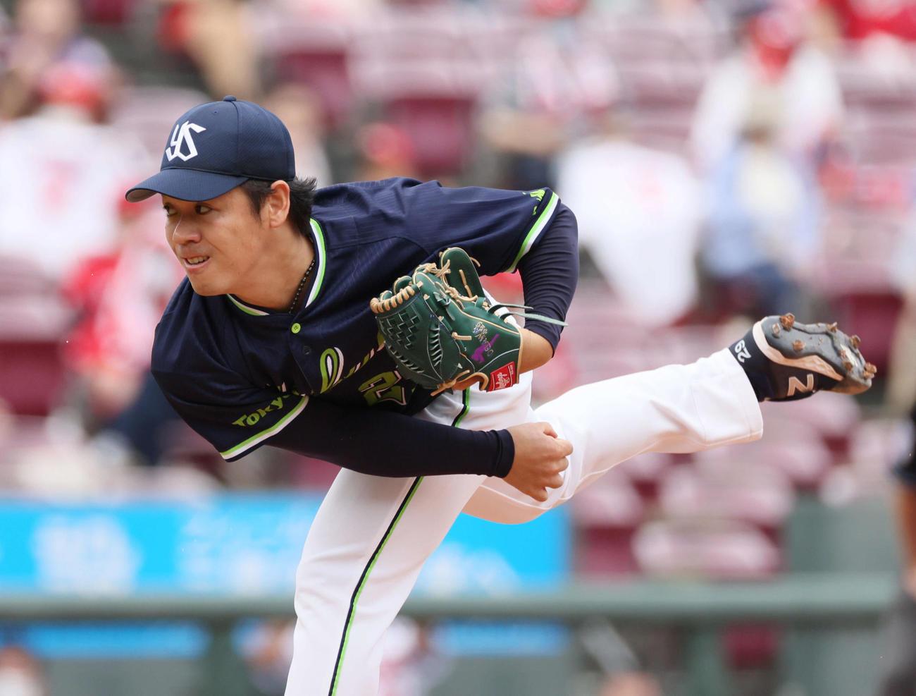 プロ野球広島対ヤクルト　ヤクルト先発の小川（撮影・加藤孝規）