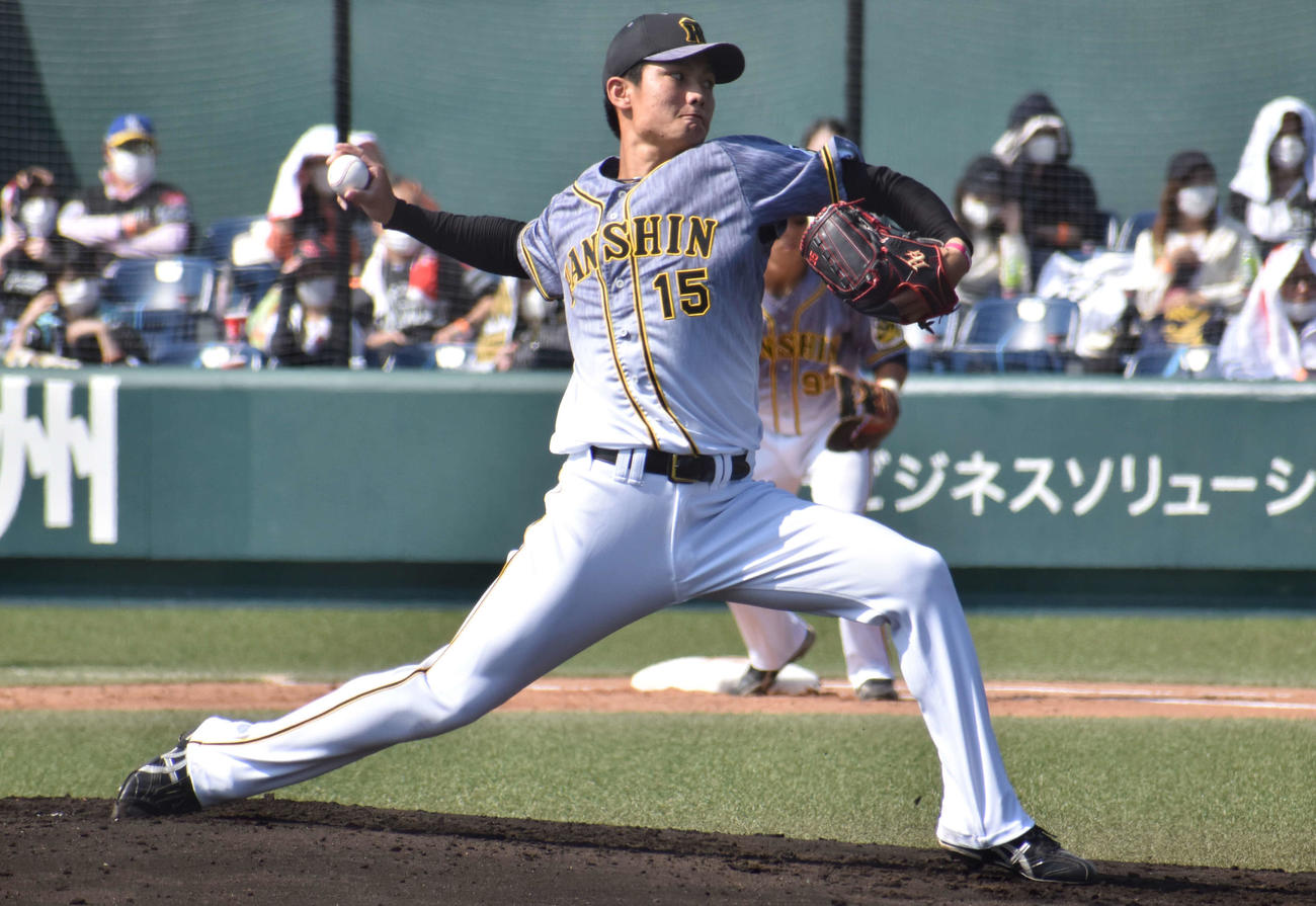 ウエスタンリーグ、ソフトバンク戦に先発の阪神西純矢（撮影・只松憲）