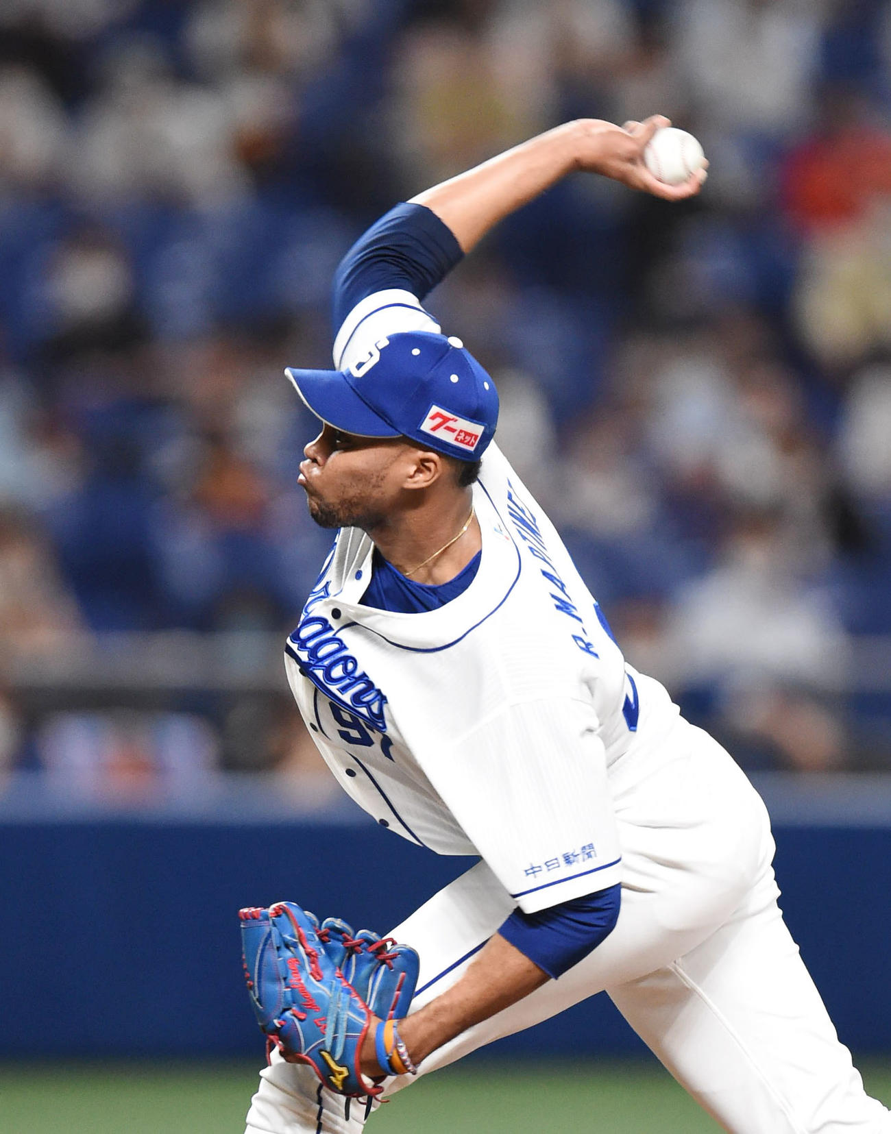 プロ野球中日対巨人　9回表、中日4番手で登板するライデル・マルティネス（撮影・森本幸一）