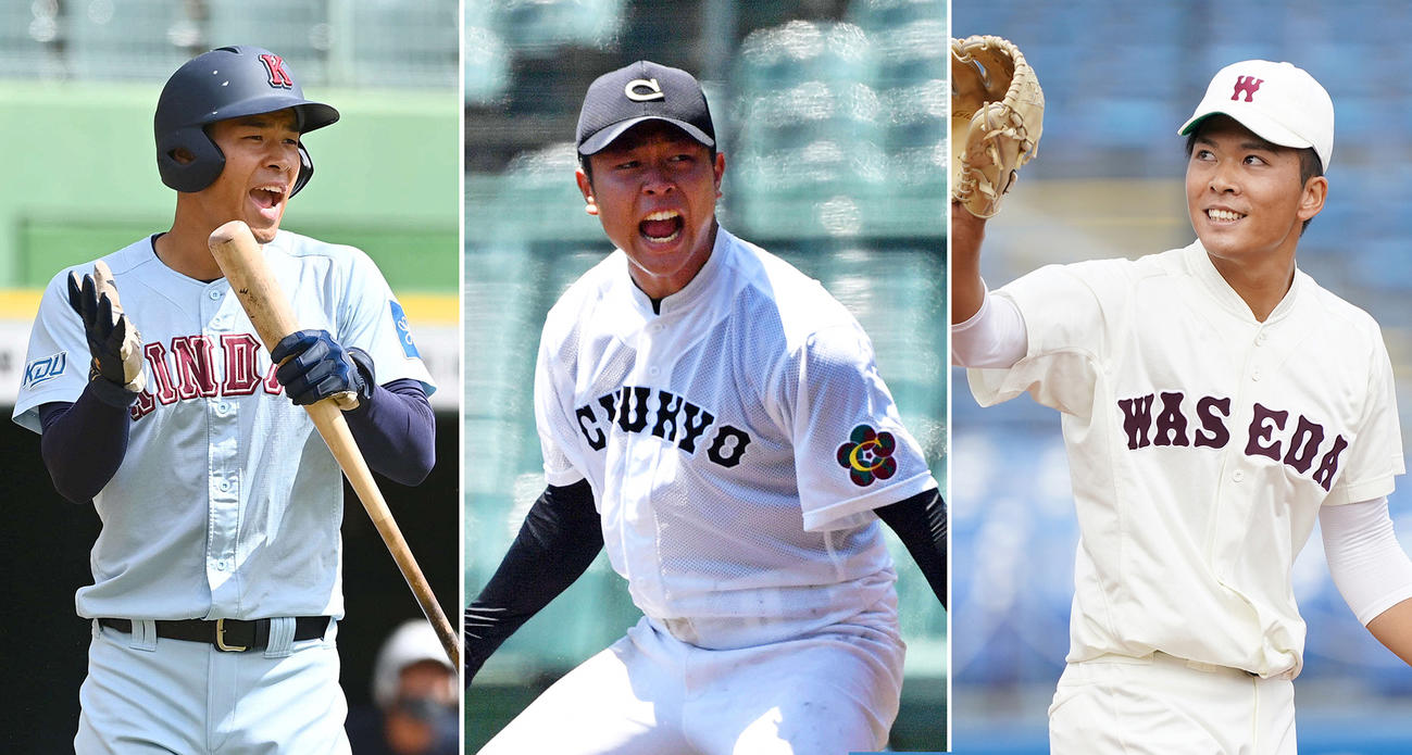左から近大・佐藤、中京大中京・高橋、早大・早川