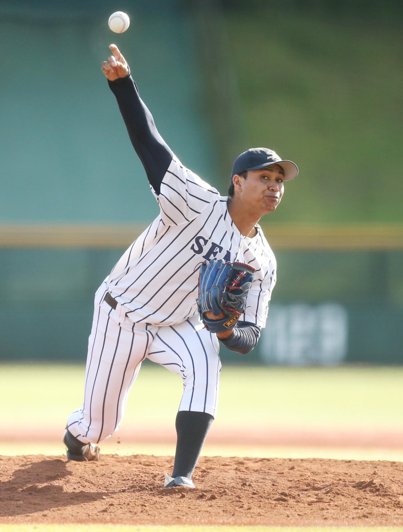 仙台大対東北工大　力投する仙台大・宇田川（撮影・野上伸悟）