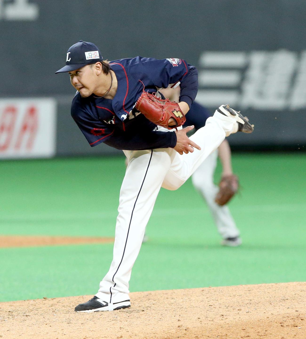 日本ハム対西武　力投する西武先発の高橋光（撮影・佐藤翔太）