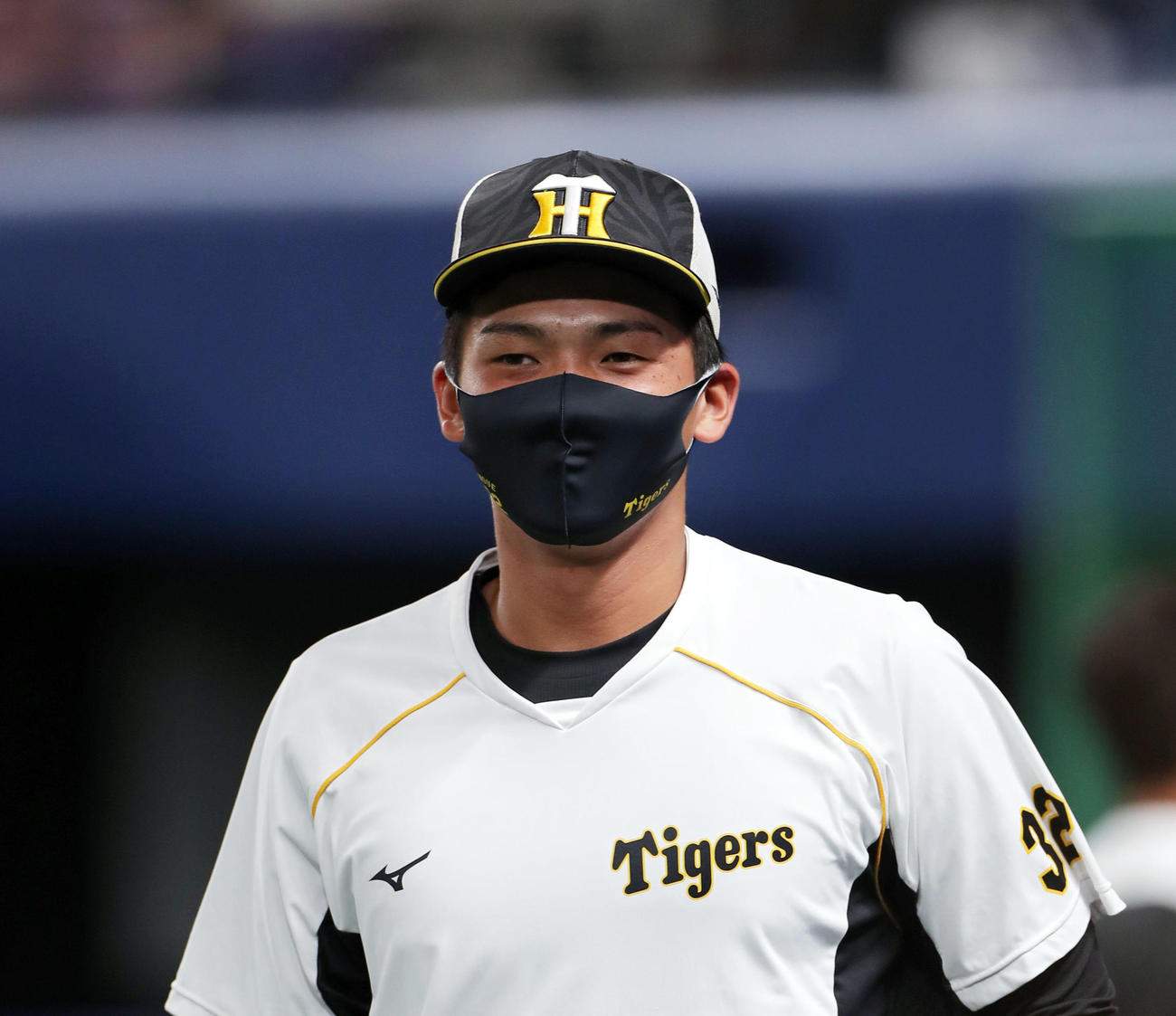 中日対阪神　1軍に初合流した阪神井上（撮影・前田充）