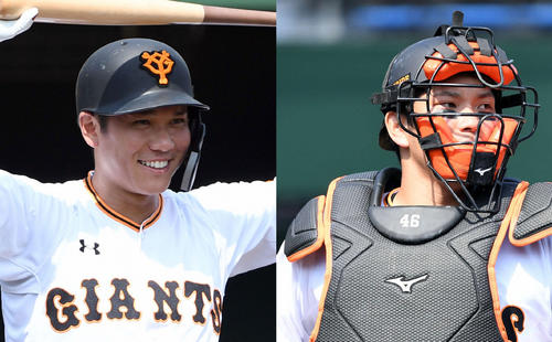イースタン・リーグ楽天戦で実戦復帰した坂本（左）と大城