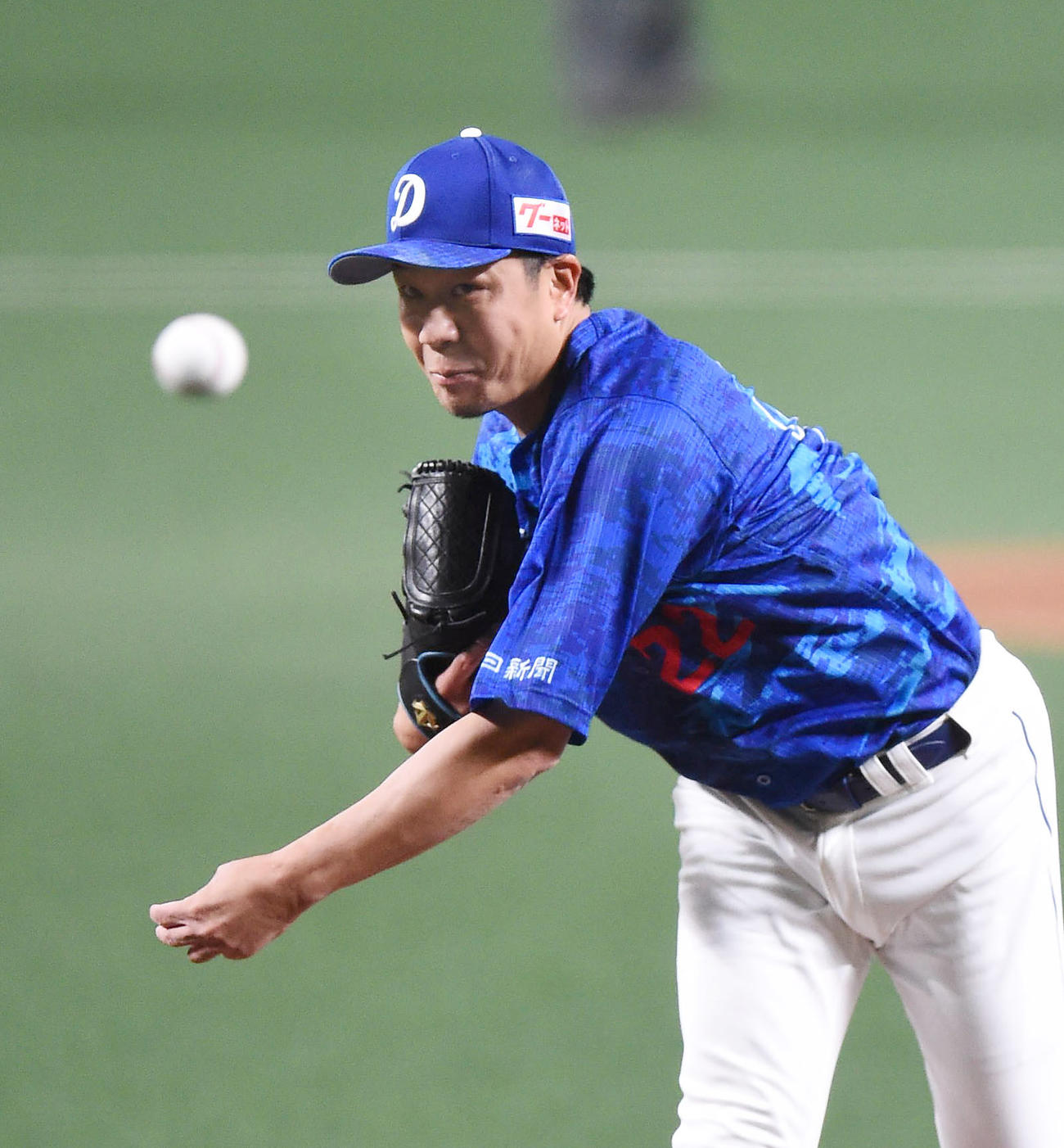 中日対阪神　完封勝利を挙げた大野雄（撮影・森本幸一）