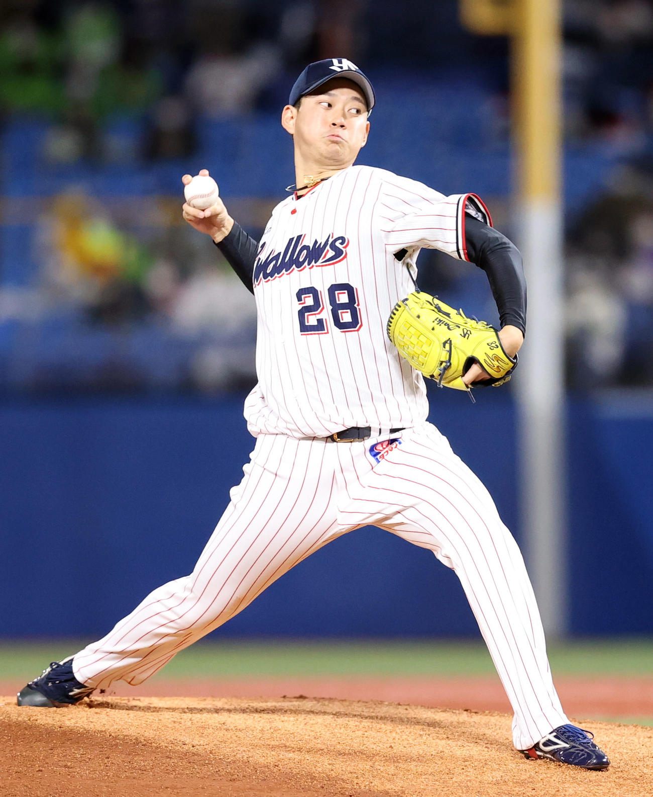 ヤクルト対DeNA　ヤクルト先発の吉田大喜（撮影・狩俣裕三）