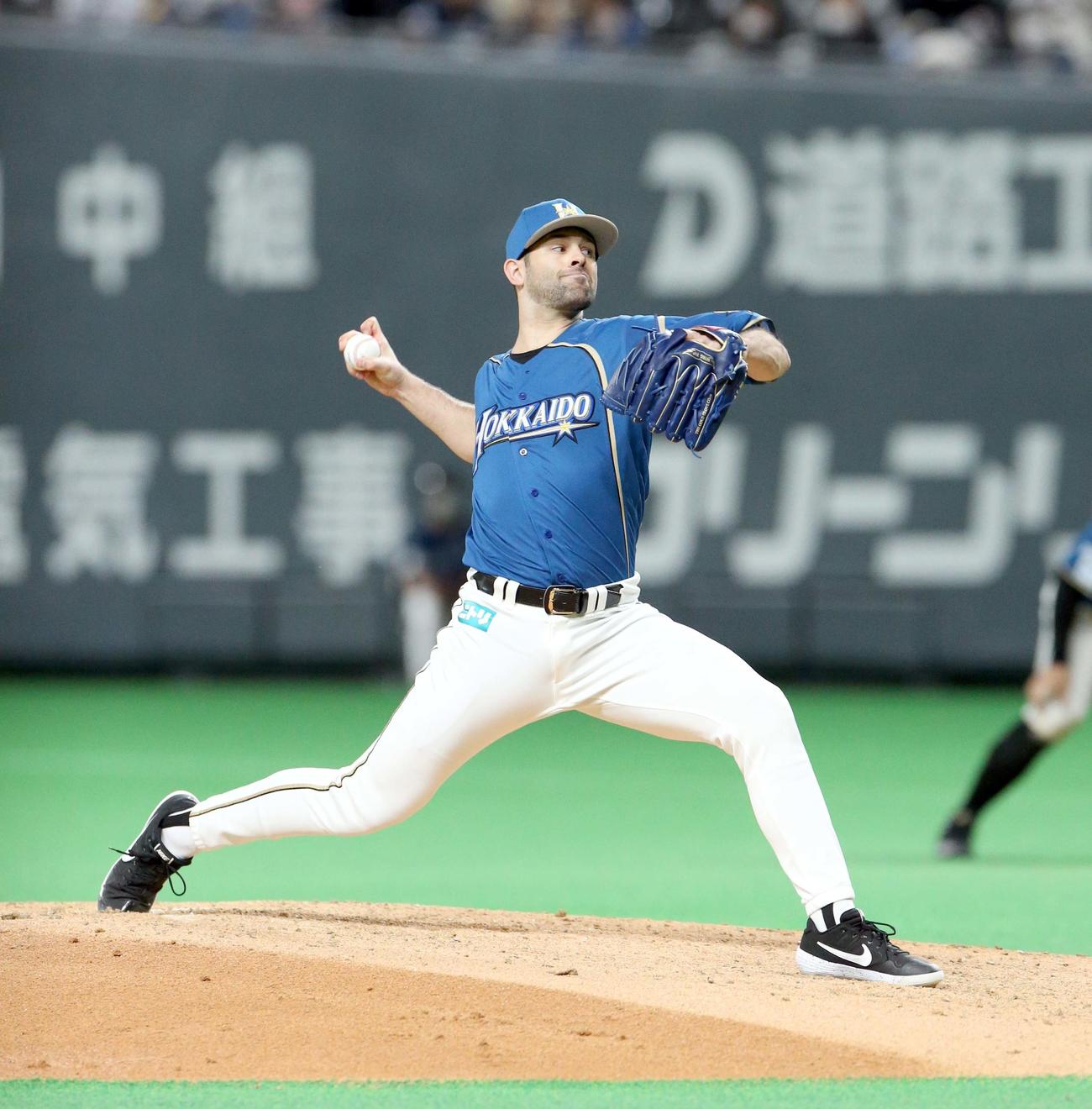 日本ハム対西武　日本ハム先発のマルティネス（撮影・佐藤翔太）