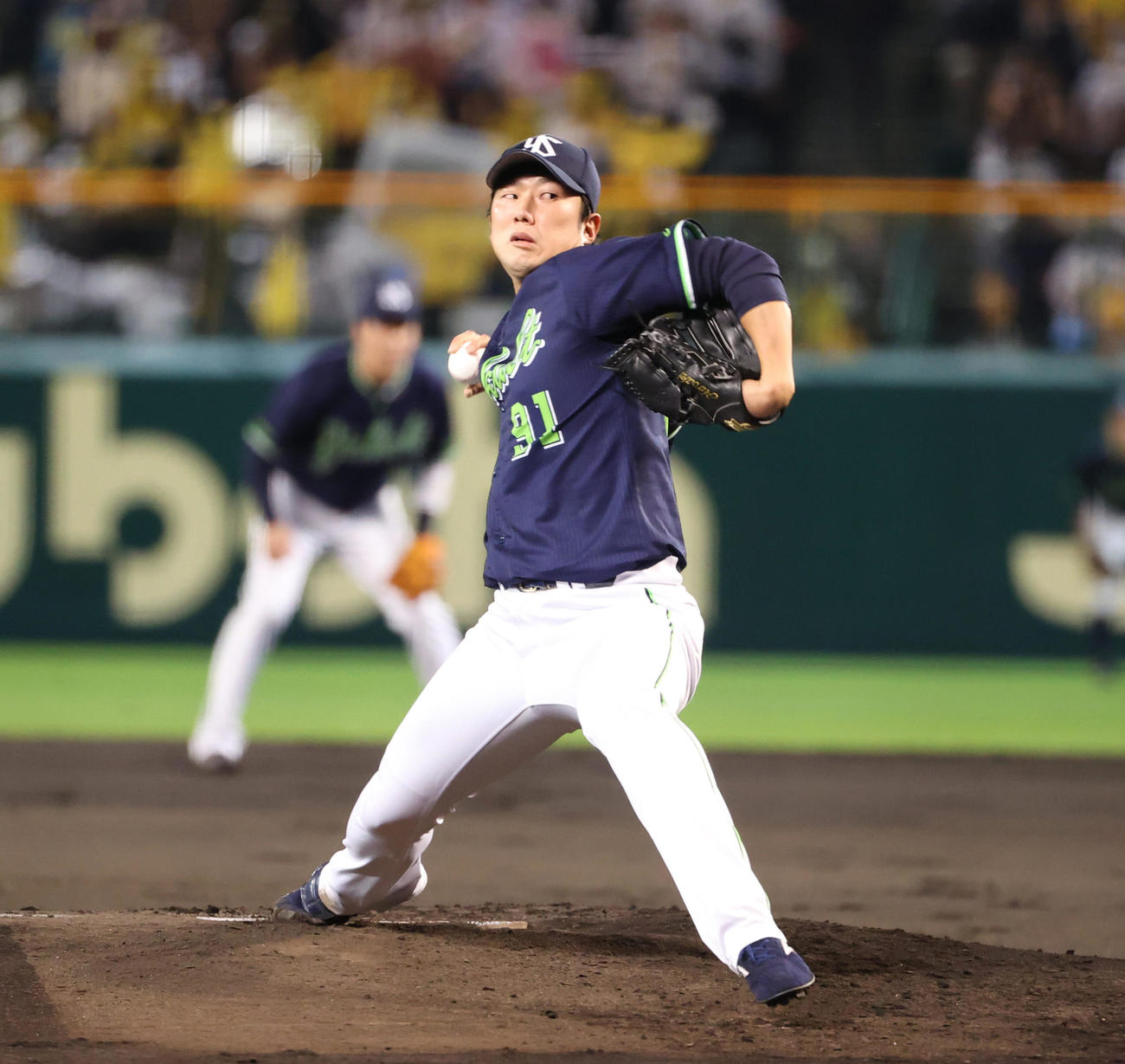 阪神対ヤクルト　5回途中を2失点だったヤクルト先発歳内（撮影・清水貴仁）