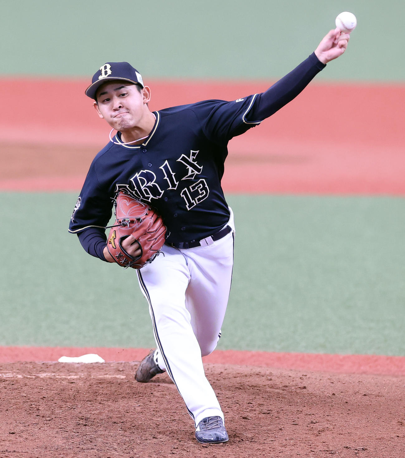 西武対オリックス　力投するオリックス先発の宮城（撮影・浅見桂子）