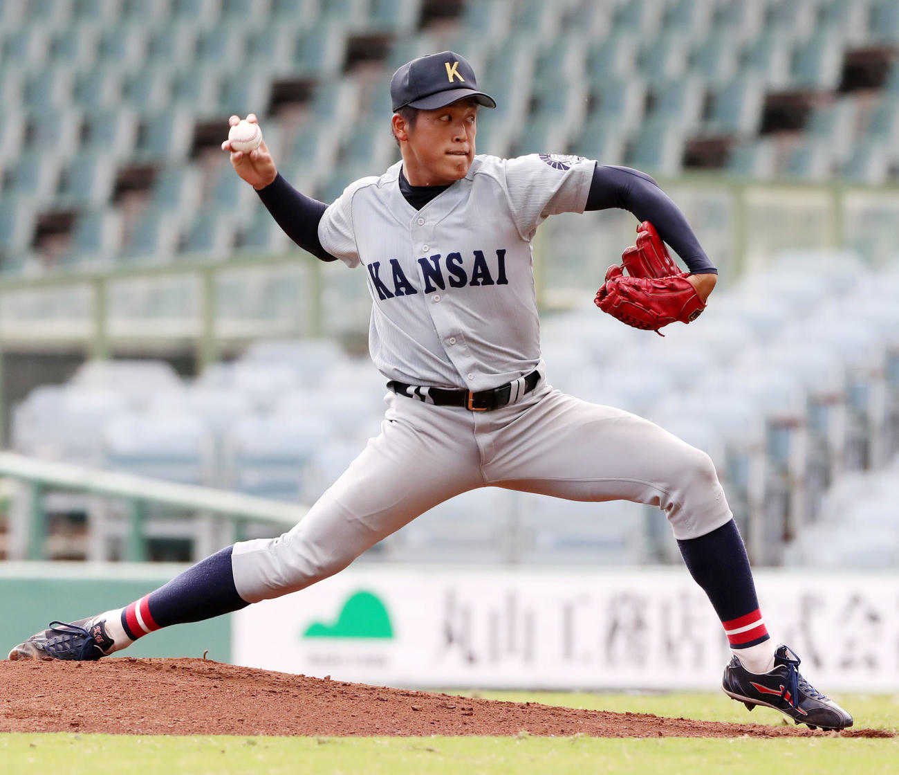近大対関大　近大戦に先発する定本（撮影・加藤哉）