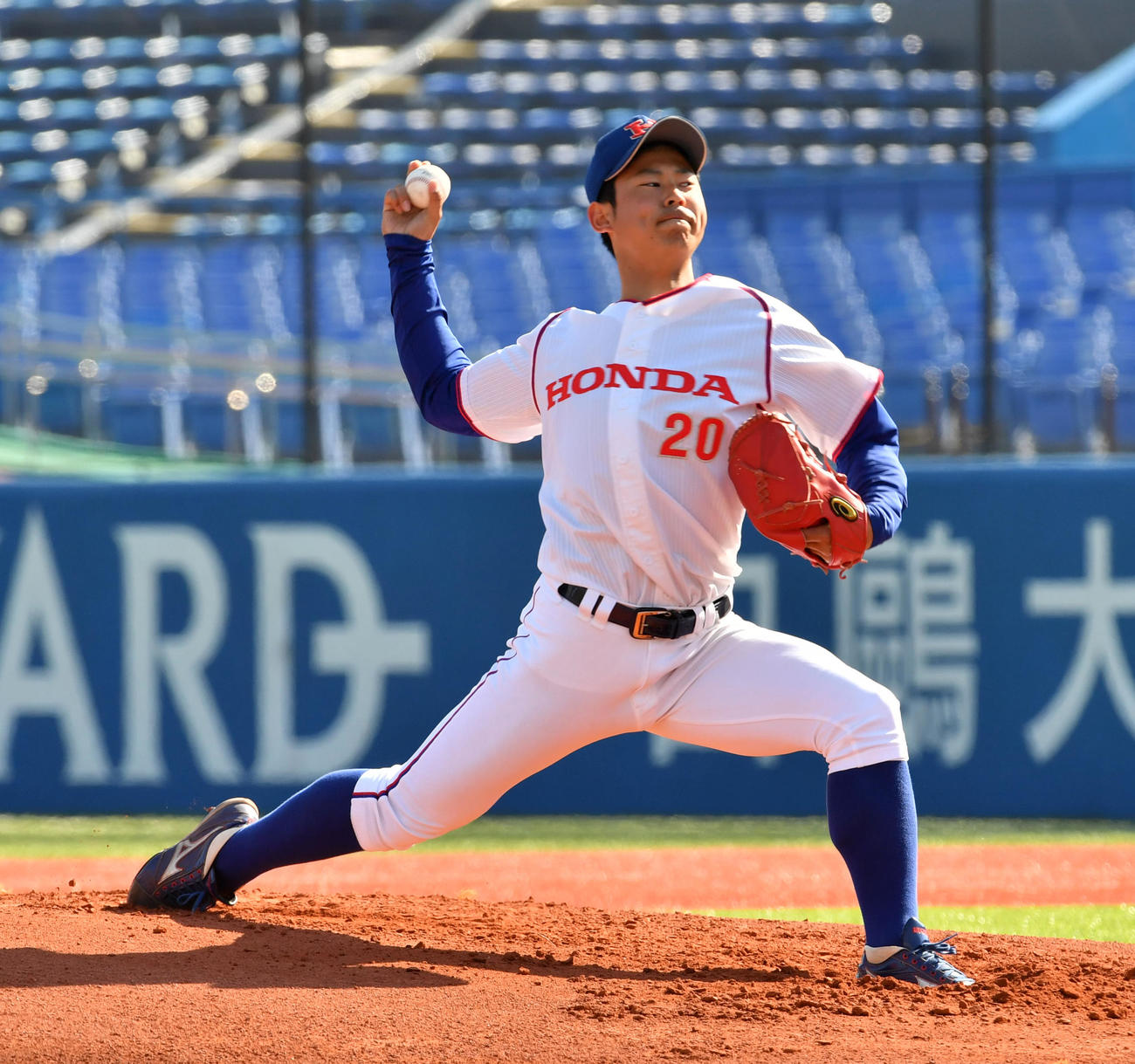 ホンダの小野投手（19年3月撮影）