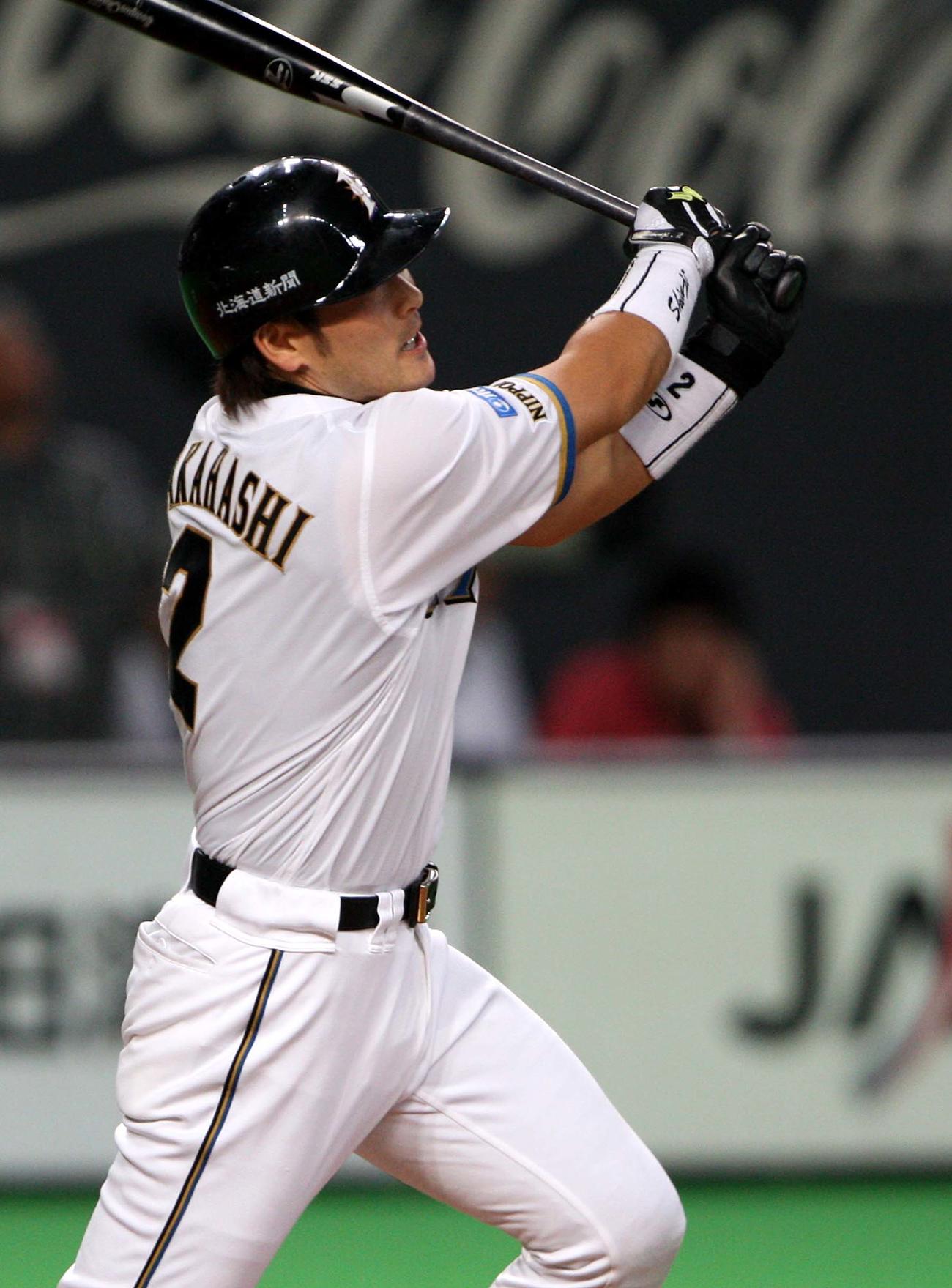 2008年9月、高橋信二の打撃フォーム