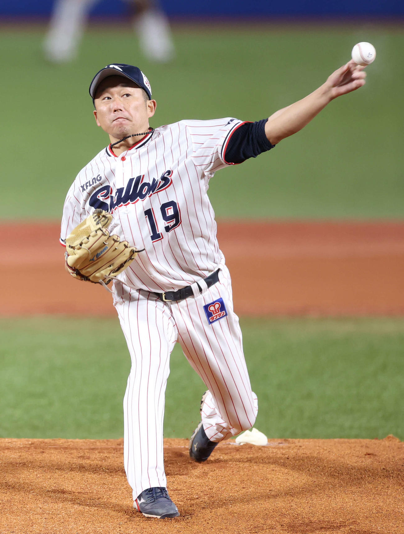 ヤクルト対巨人　力投するヤクルト先発の石川（撮影・河野匠）