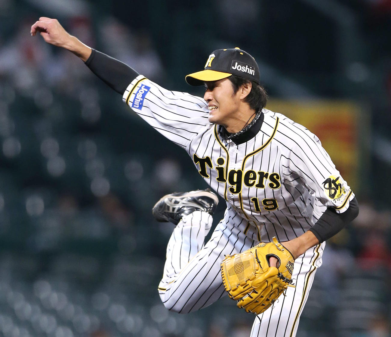 阪神対広島　8回、阪神4番手で登板の藤浪（撮影・上山淳一）