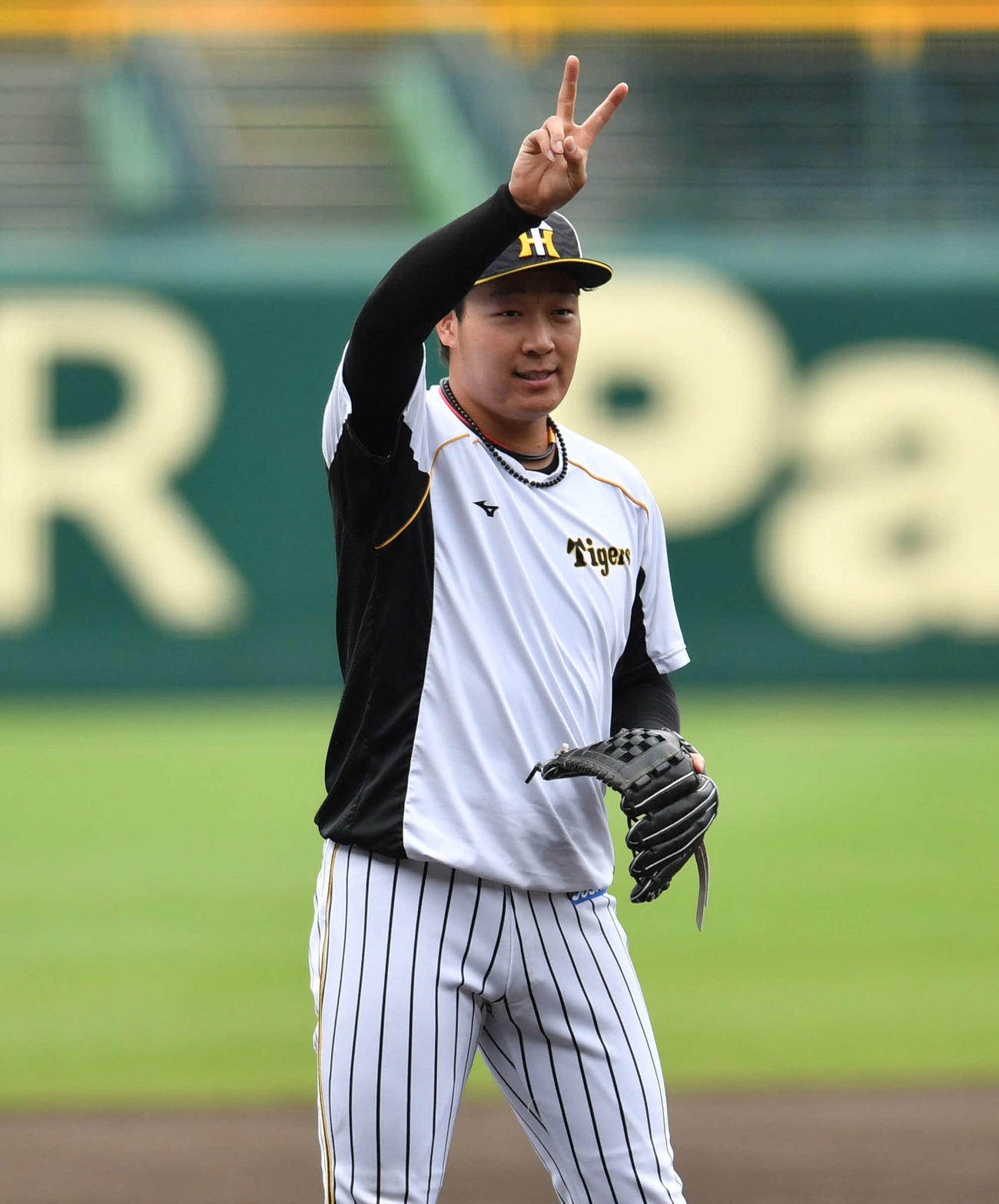 阪神対広島23回戦　三塁守備練習を行う大山悠輔（撮影・岩下翔太）
