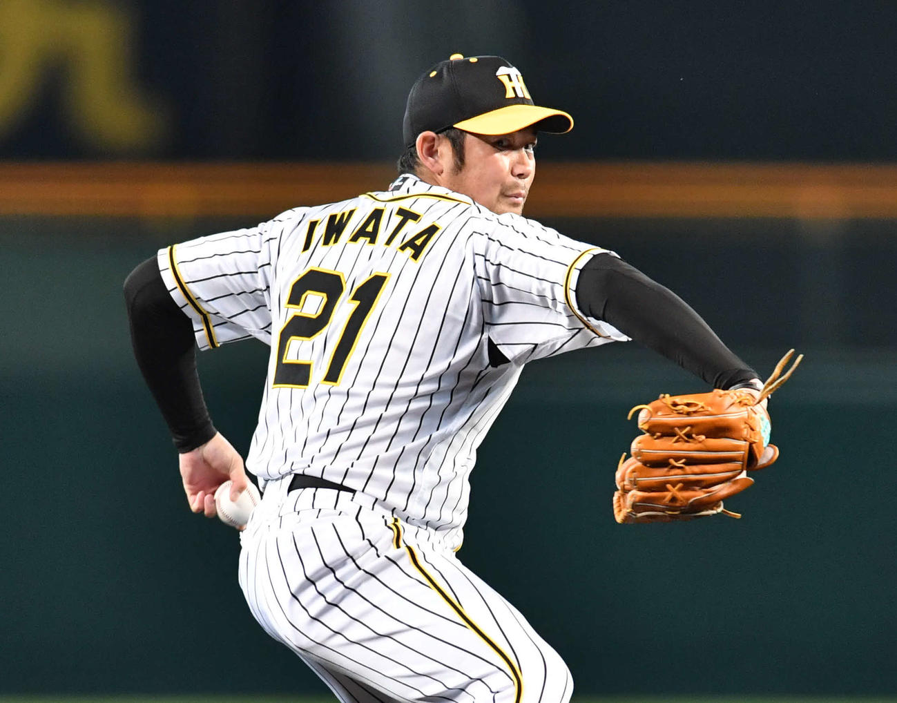 阪神先発の岩田稔（撮影・岩下翔太）