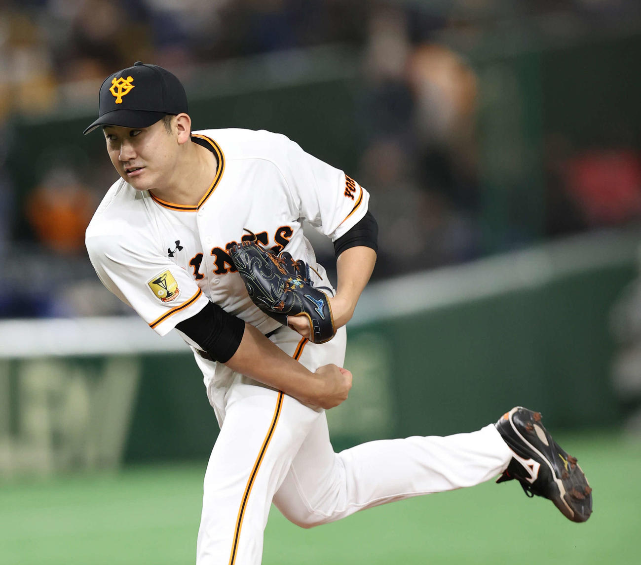 巨人対阪神　力投する巨人先発の菅野（撮影・河野匠）