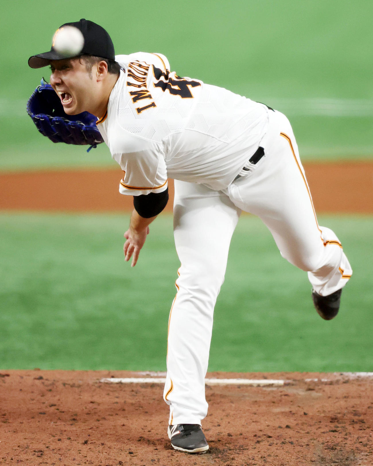 巨人対阪神　巨人先発の今村（撮影・狩俣裕三）