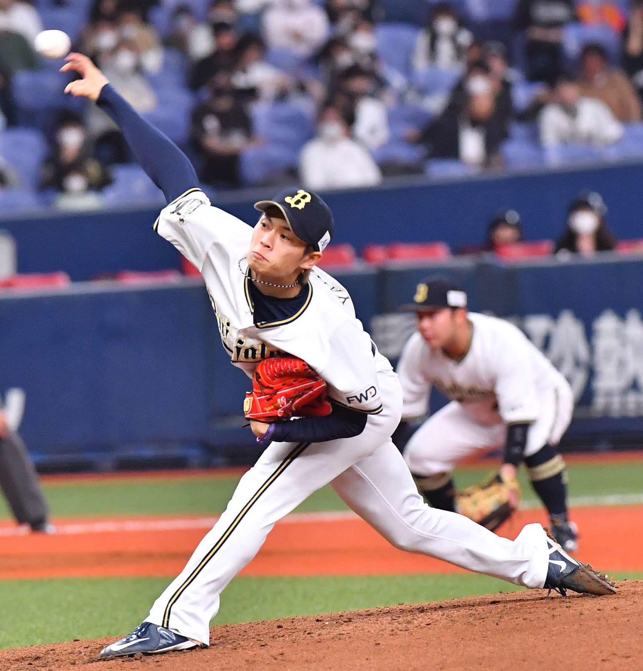 オリックス対ロッテ　オリックス先発山岡泰輔（撮影・上田博志）