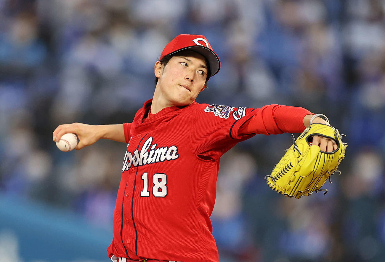 DeNA対広島　力投する広島森下（撮影・鈴木正人）