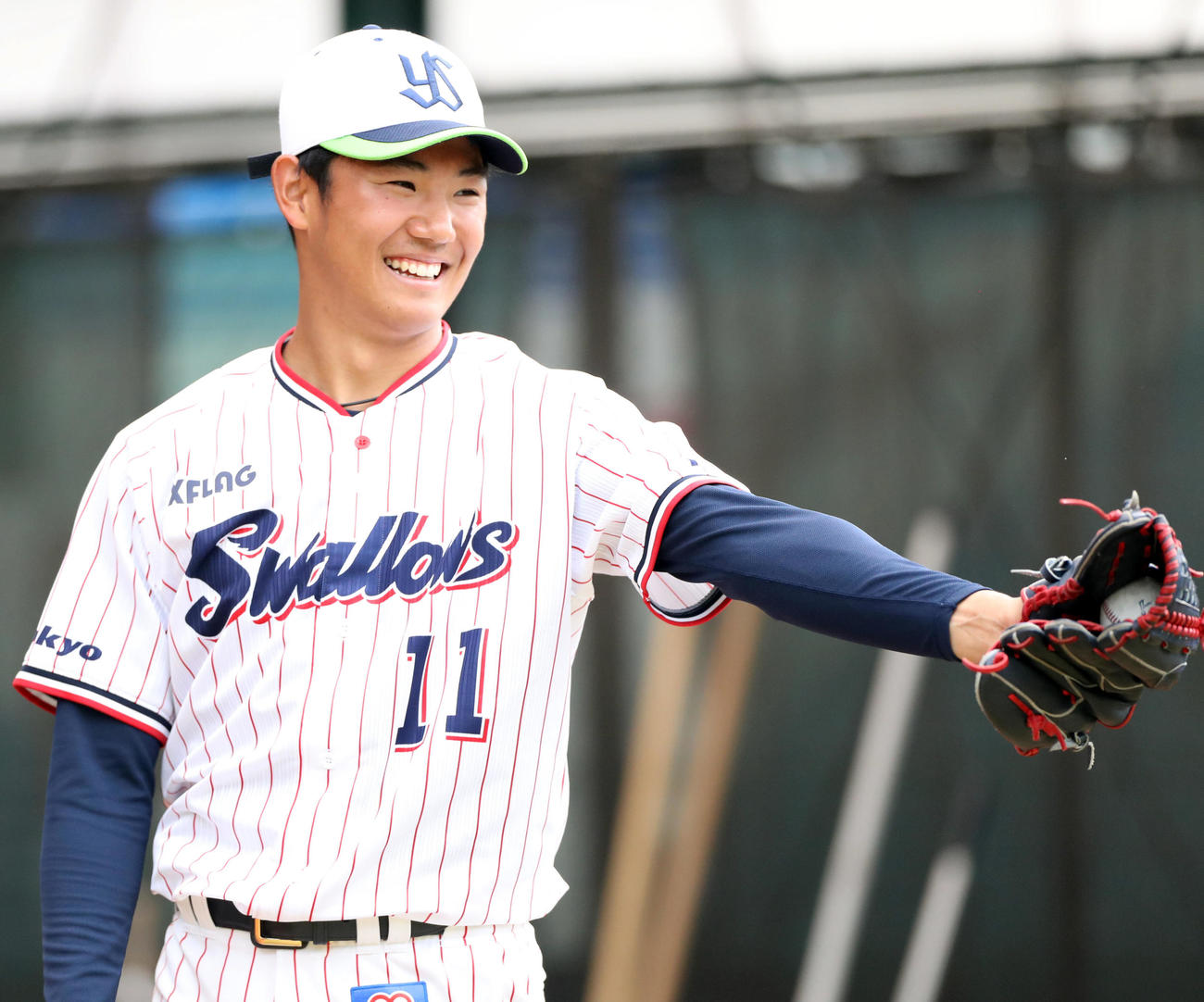ヤクルト奥川恭伸（2020年3月27日撮影）