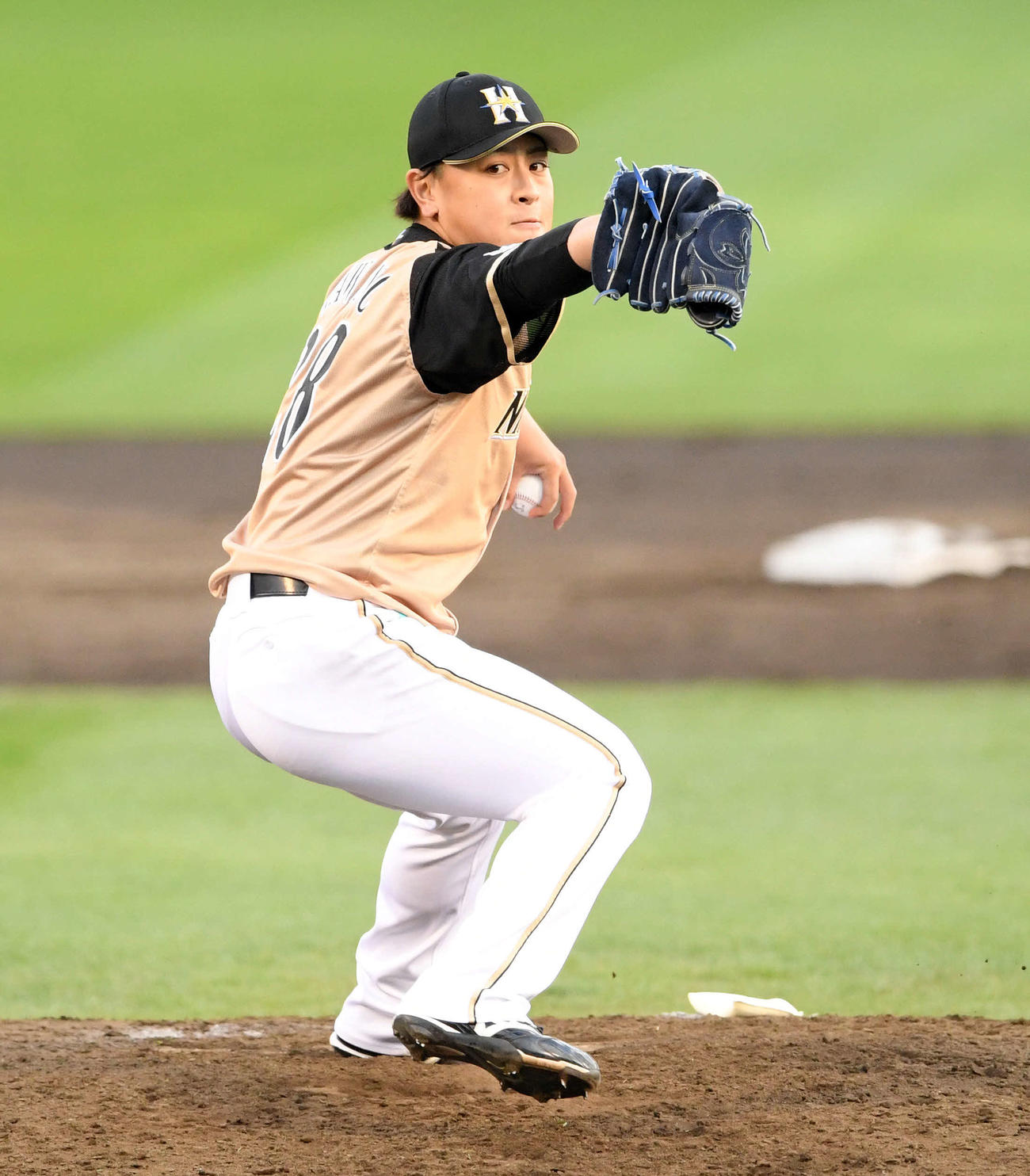 楽天対日本ハム　日本ハム先発の河野（撮影・滝沢徹郎）