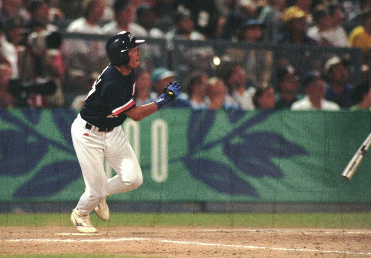 アトランタ五輪、キューバとの決勝戦に出場した谷佳知（1996年8月2日撮影）